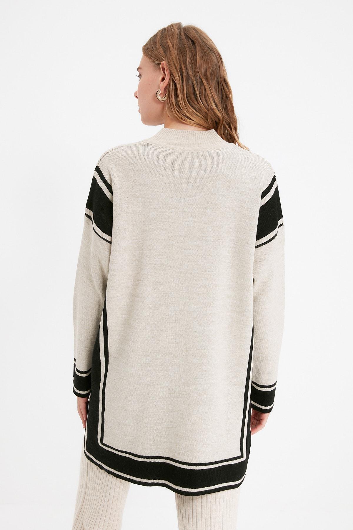 Beige Colourblock Sweater, , large image number 4