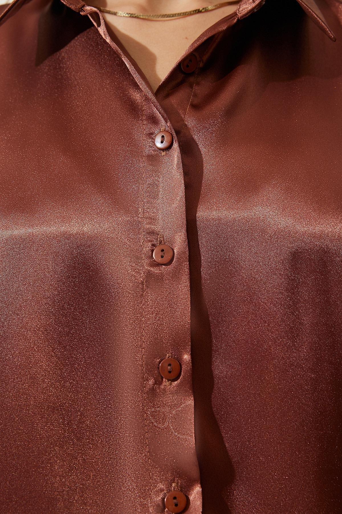 قميص بياقة، بني, Brown, large image number 4