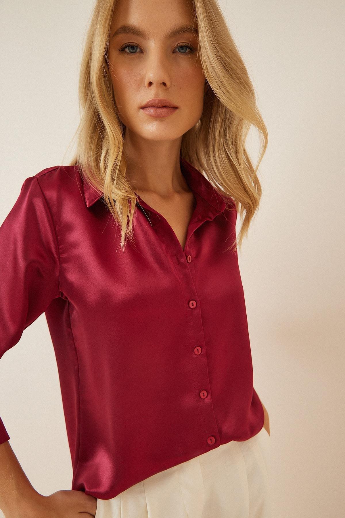 Burgundy Collared Shirt, , large image number 1