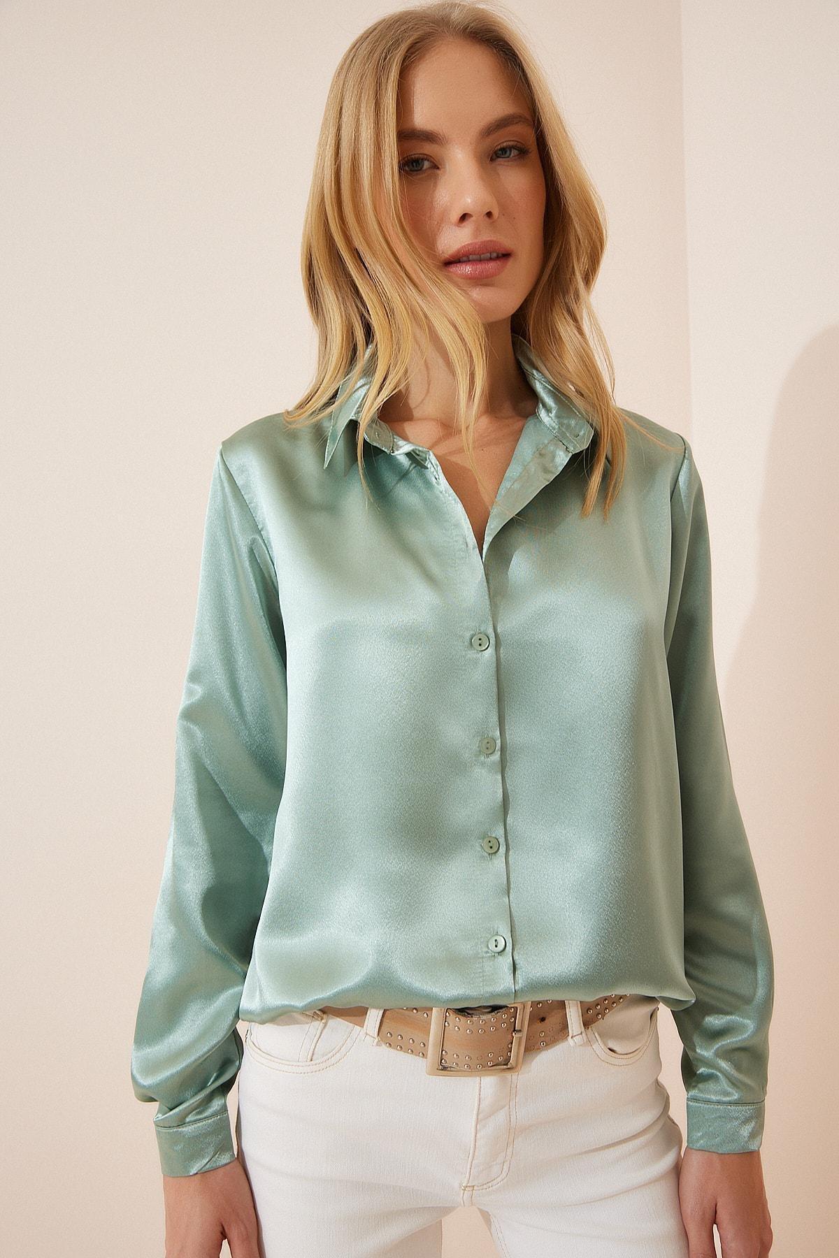 Green Collared Shirt, CAGLA GREEN, large image number 0
