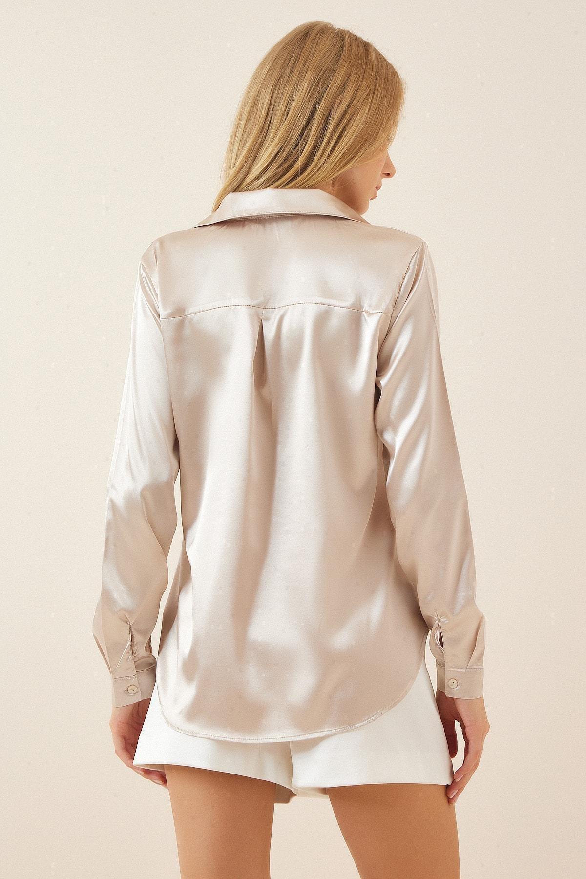 Beige Collared Shirt, , large image number 3