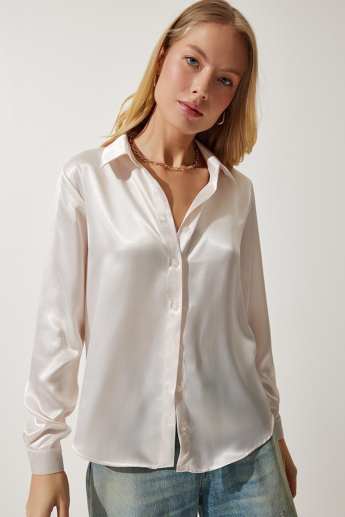 Beige Collared Shirt, Cream, large image number 5