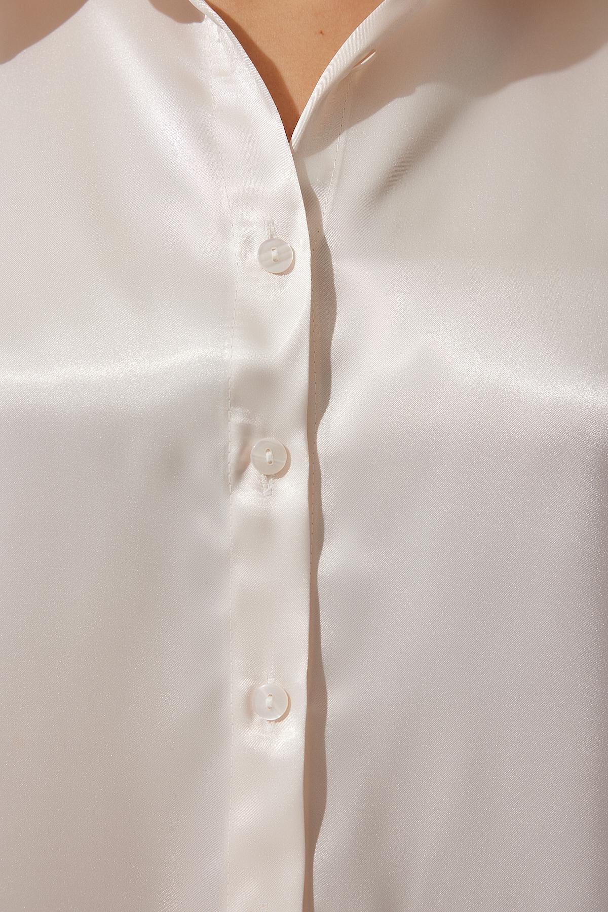 Beige Collared Shirt, Cream, large image number 6