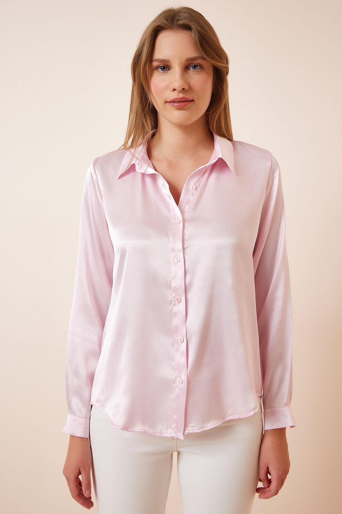 Pink Satin Finish Blouse, LIGHT PINK, large image number 2
