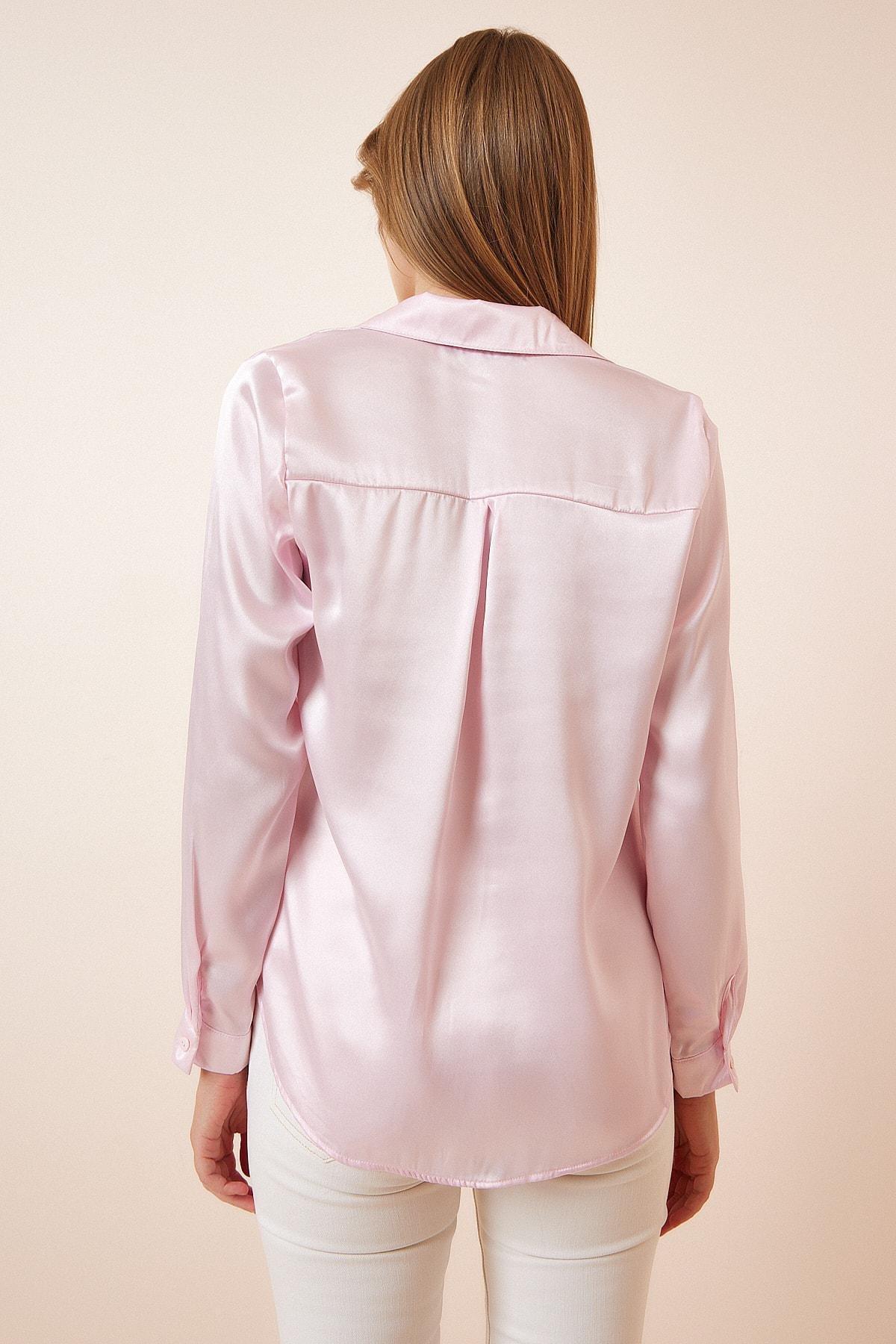 Pink Satin Finish Blouse, , large image number 4