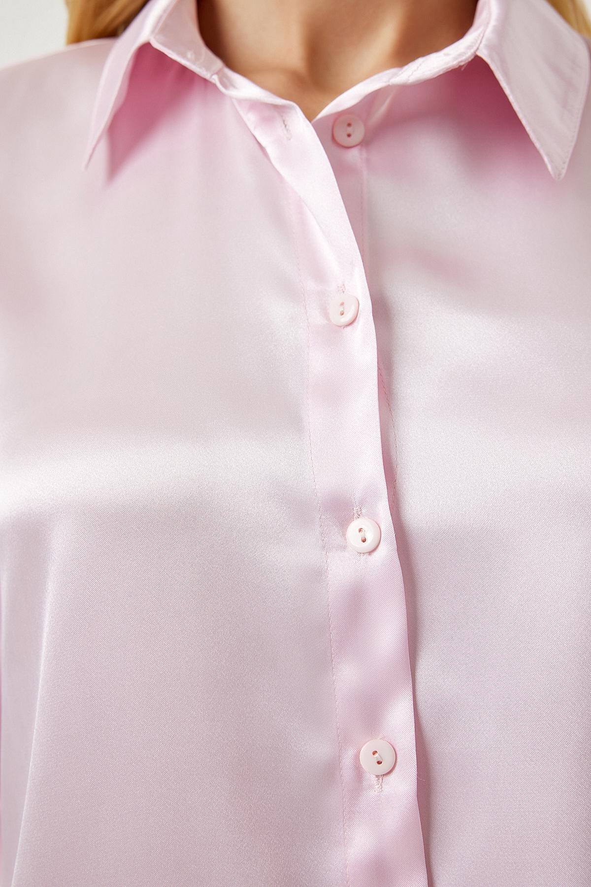 Pink Satin Finish Blouse, , large image number 5