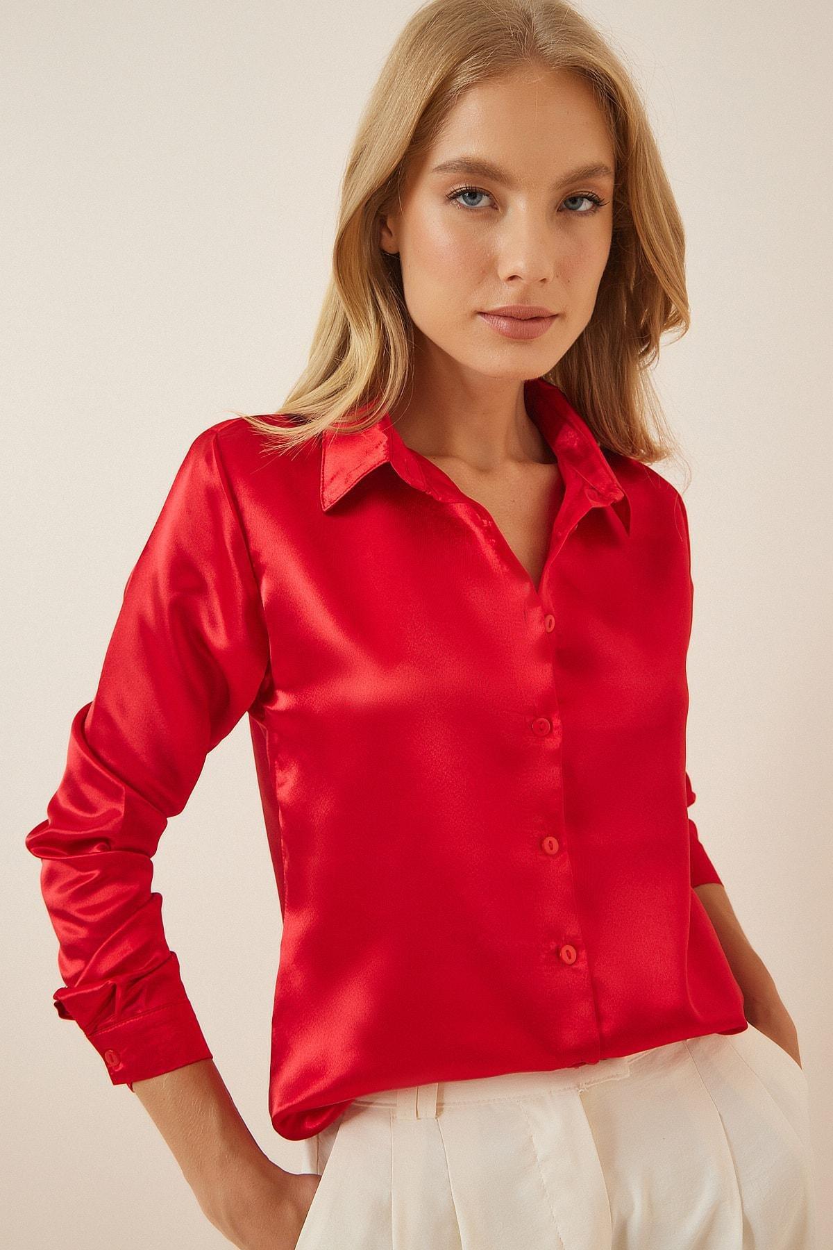 Red Collared Shirt, Red, large image number 1