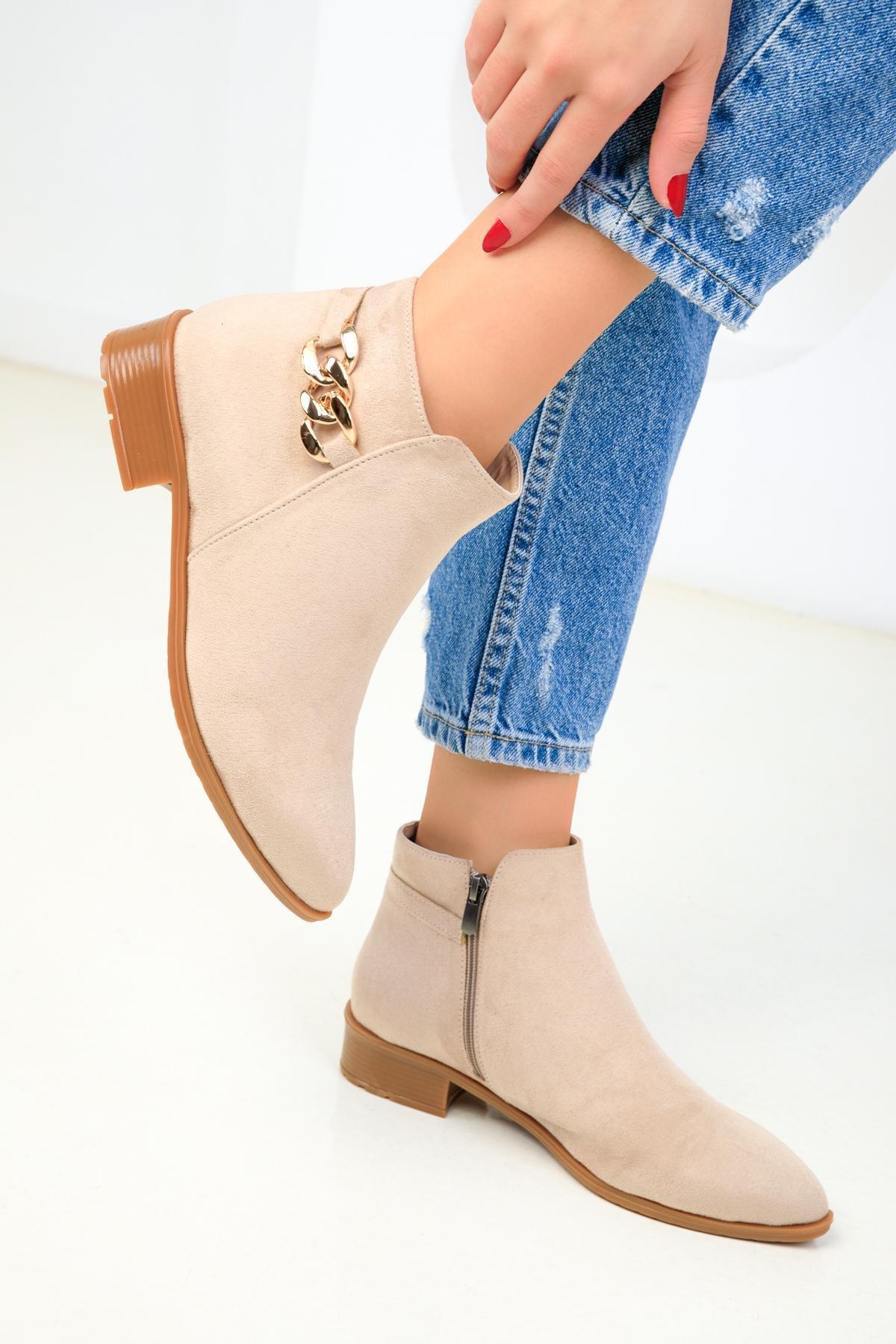 Beige Suede Boots, , large image number 0