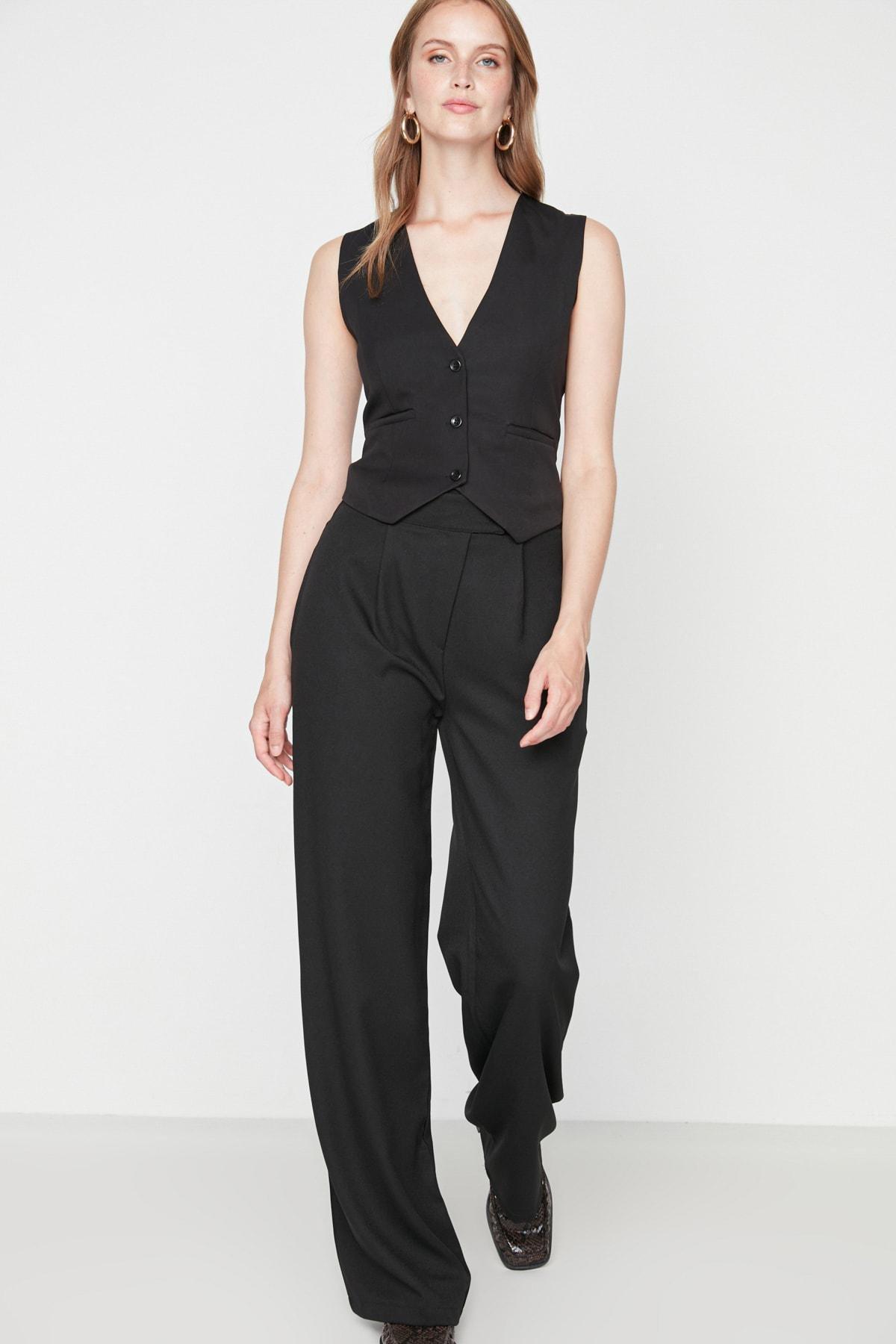 Black Wide Leg Pants, , large image number 3