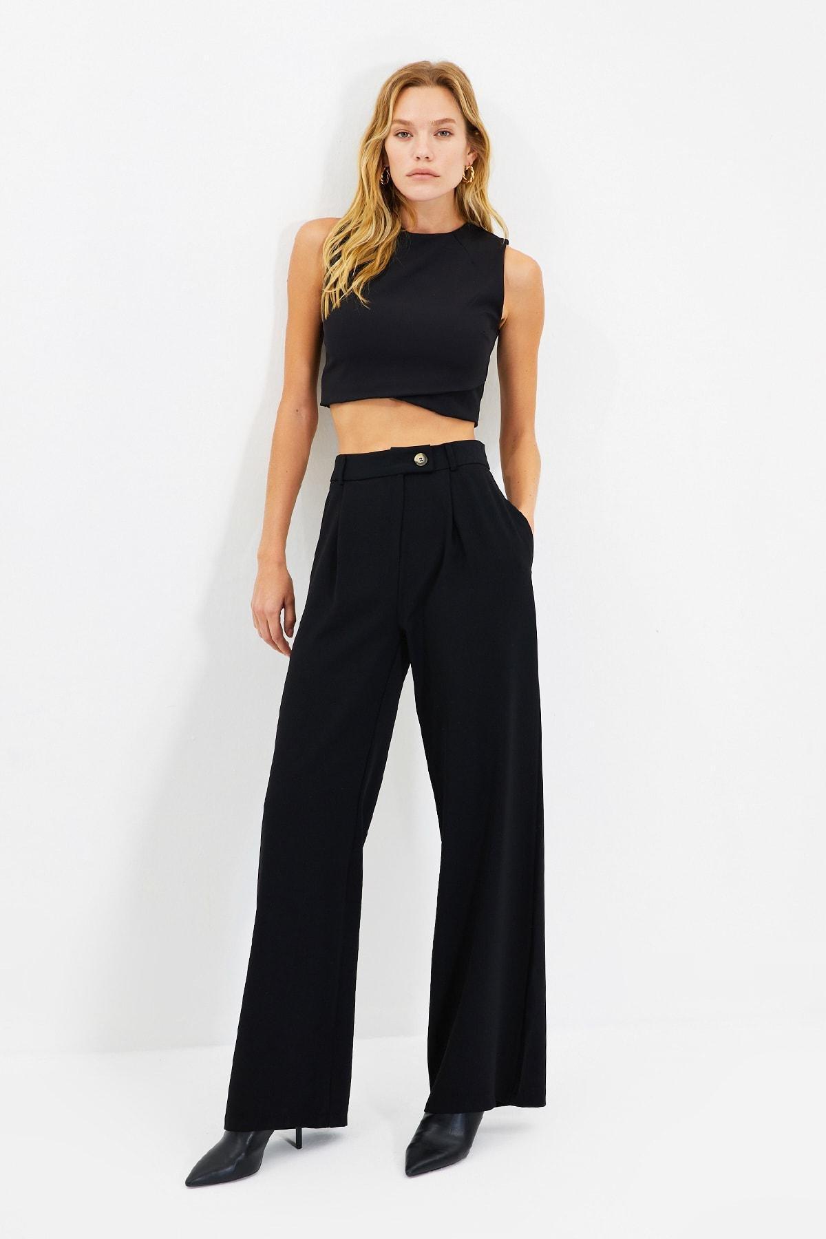 Black Wide Leg Pants, , large image number 5