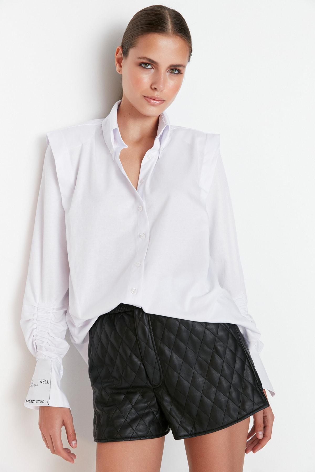 Trendyol - White Collared Shirt