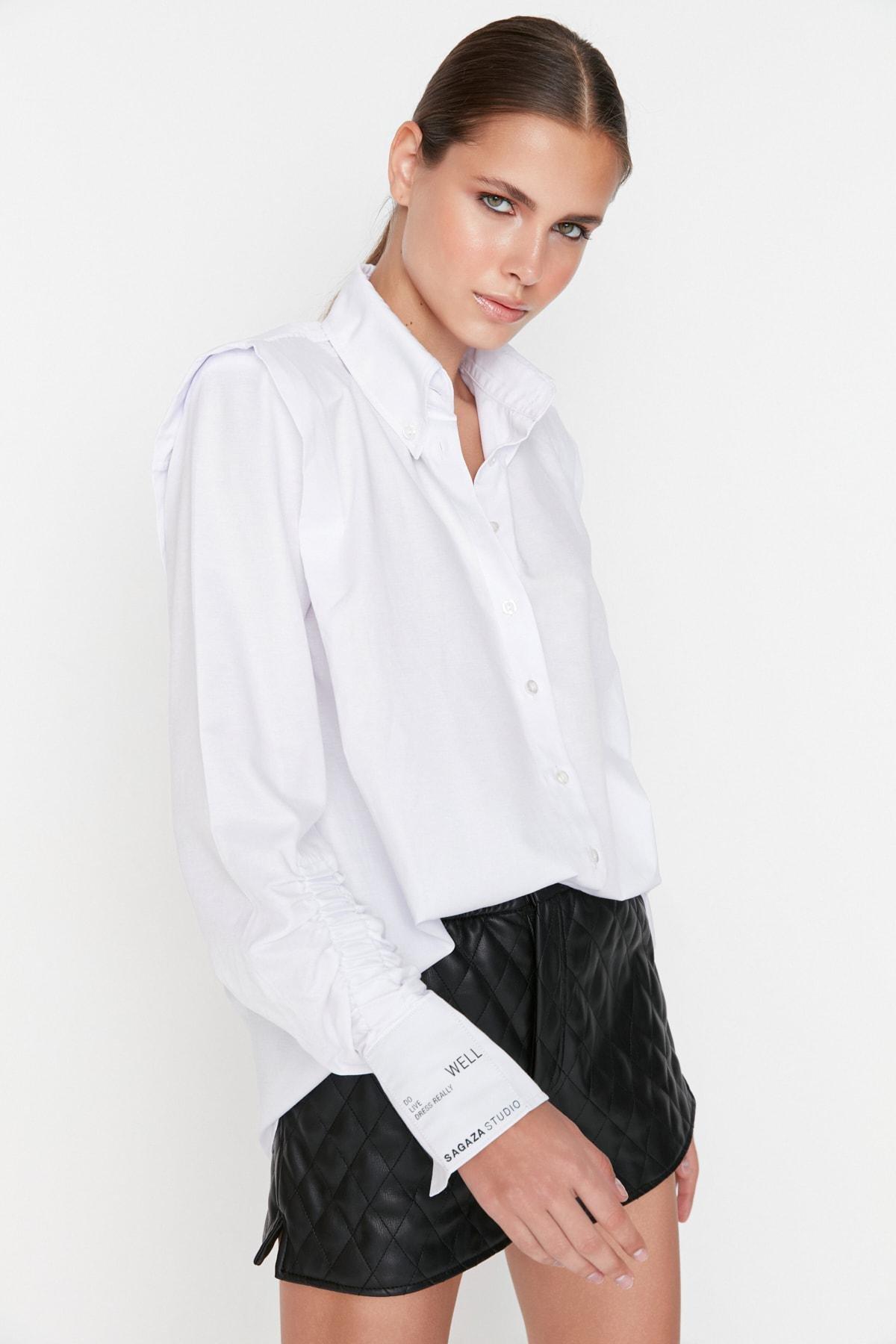 Trendyol - White Collared Shirt