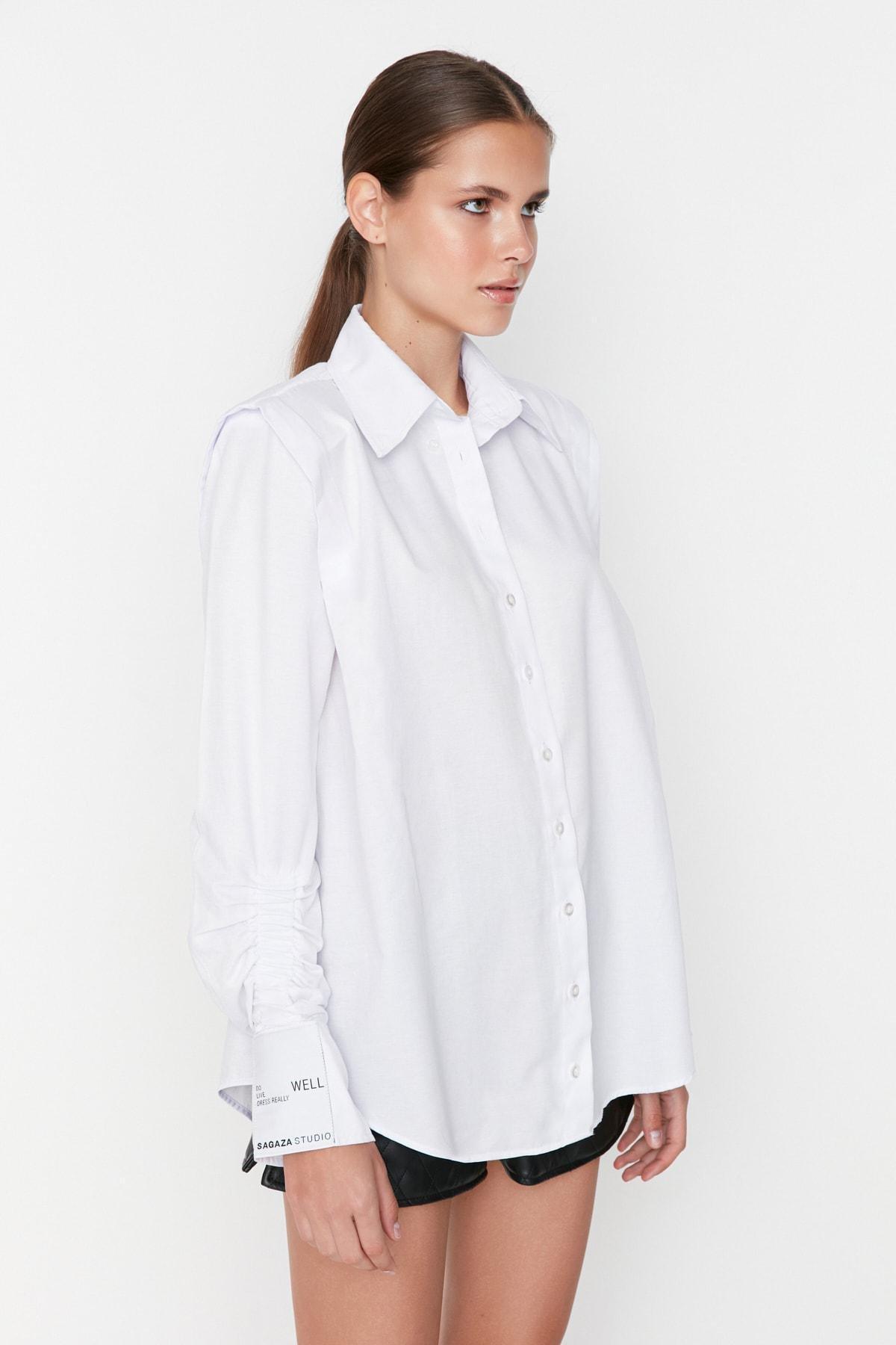 Trendyol - White Collared Shirt