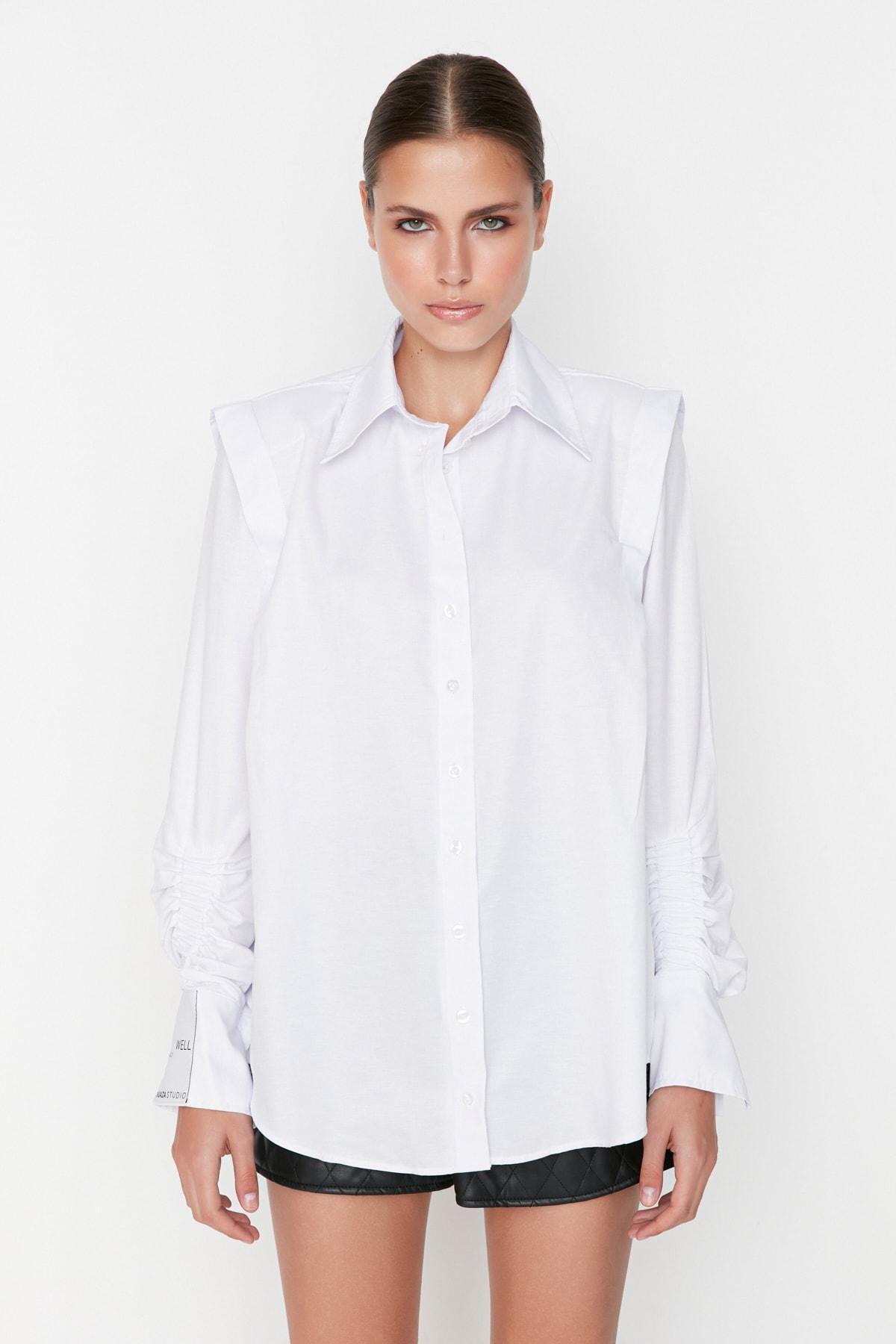 Trendyol - White Collared Shirt