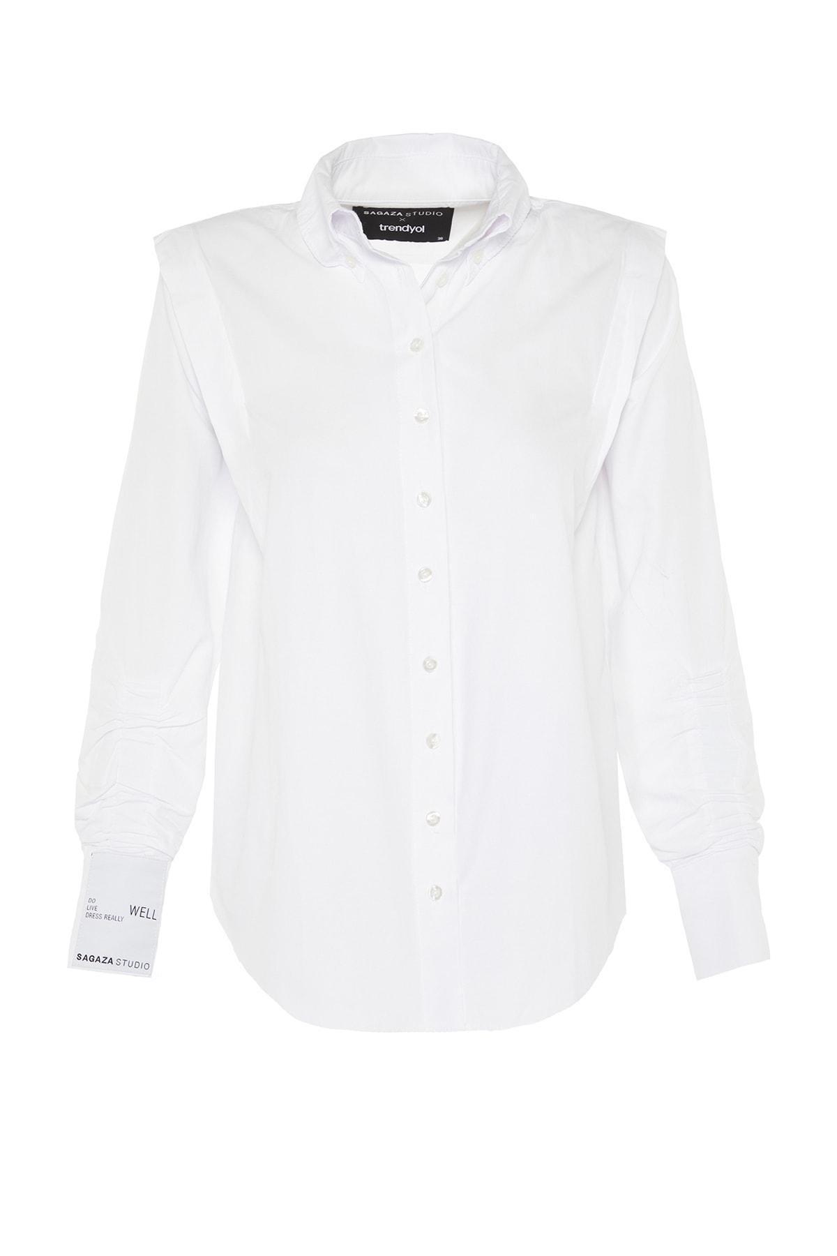 Trendyol - White Collared Shirt