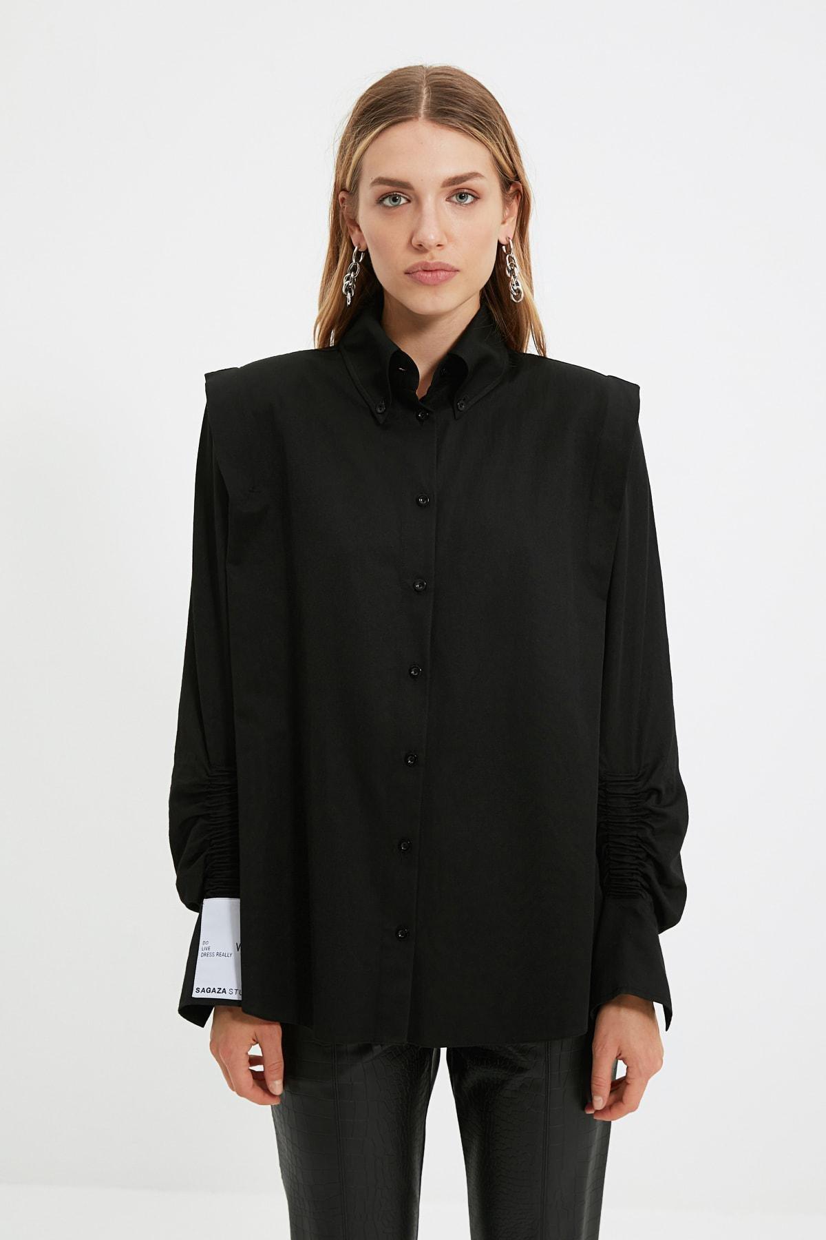Black Regular Shirt, Black, medium
