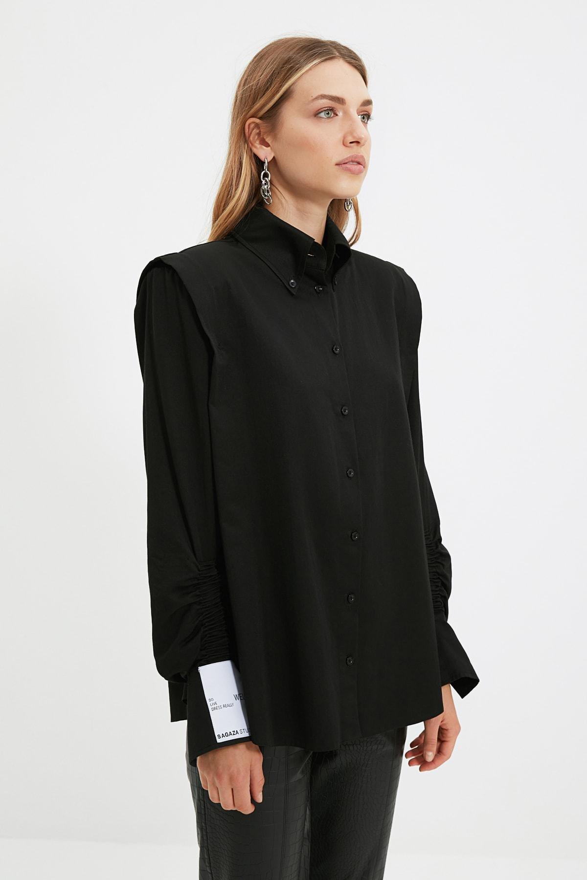 Black Regular Shirt, Black, medium