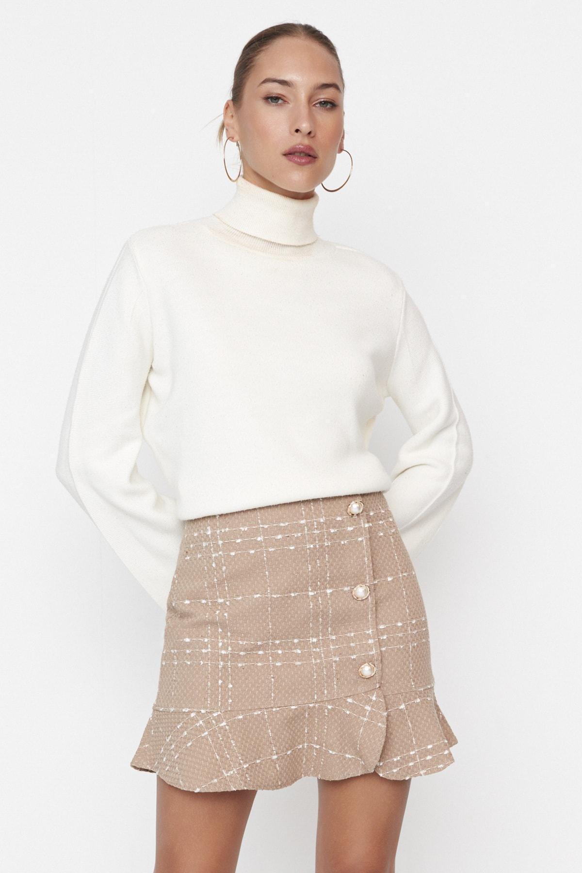 Brown Mini Skirt, Beige, large image number 2