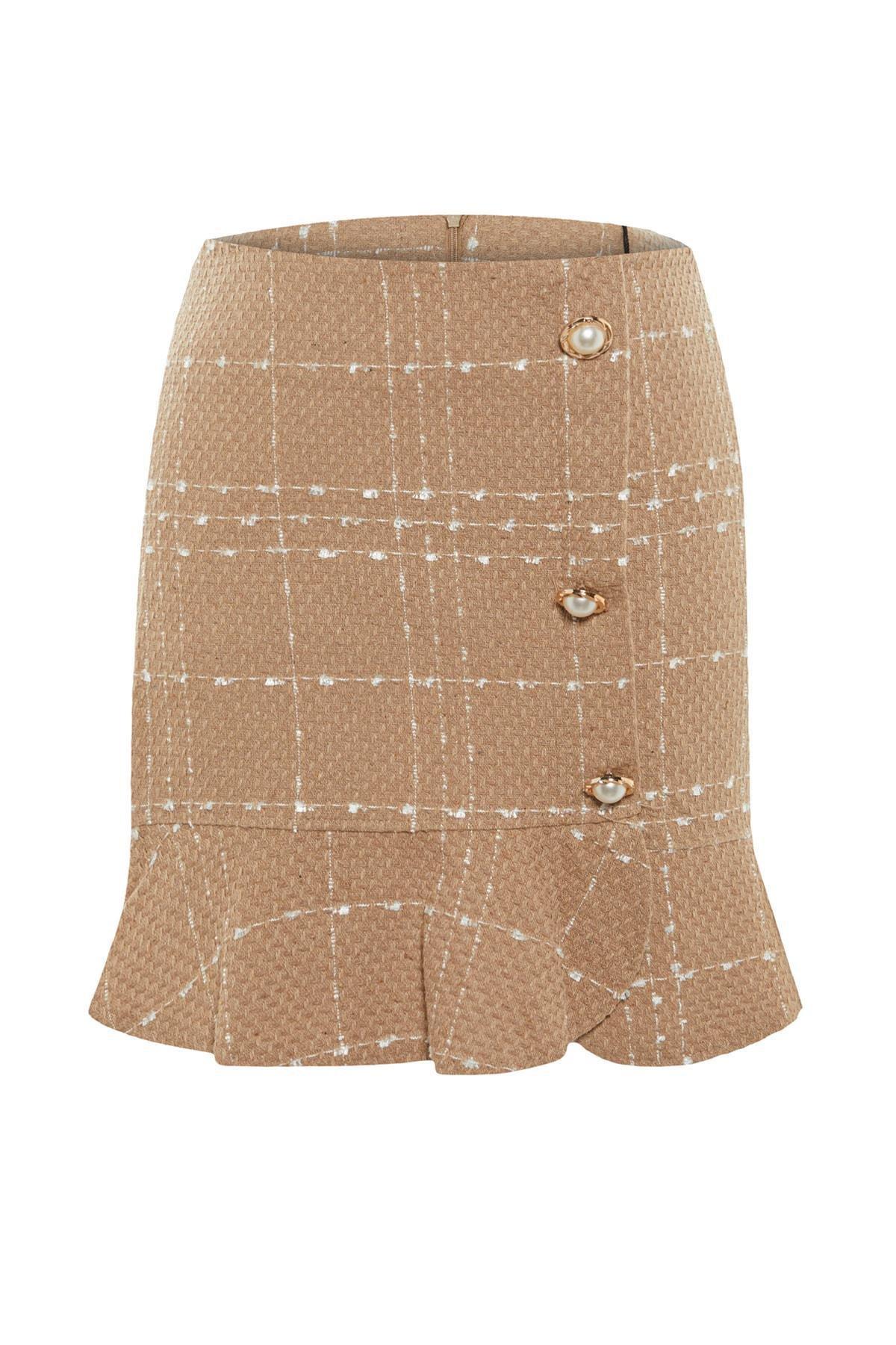 Brown Mini Skirt, Beige, large image number 5