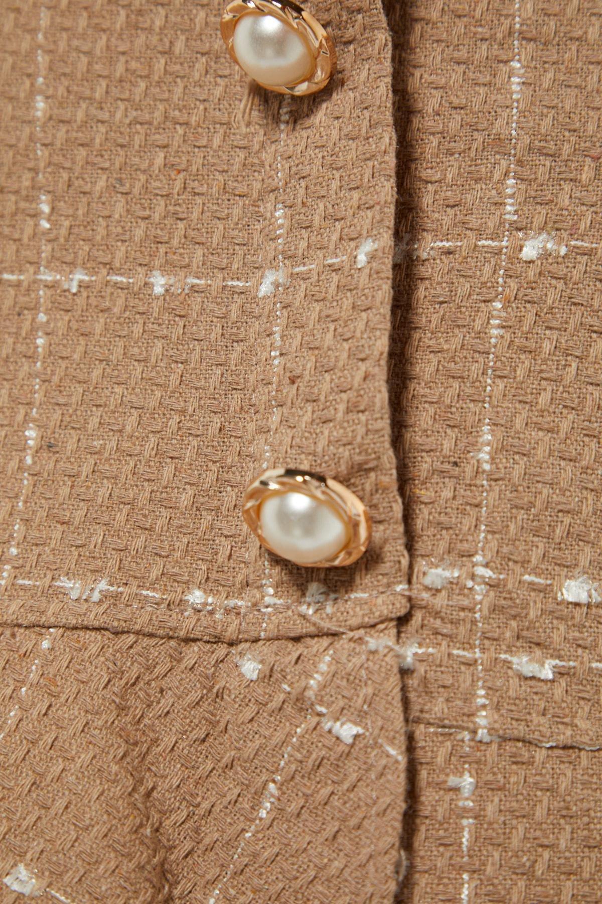 Brown Mini Skirt, Beige, large image number 6