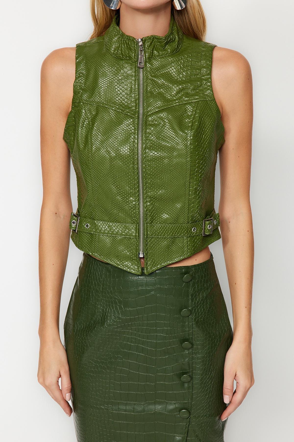 Khaki Women Vest, , large image number 5