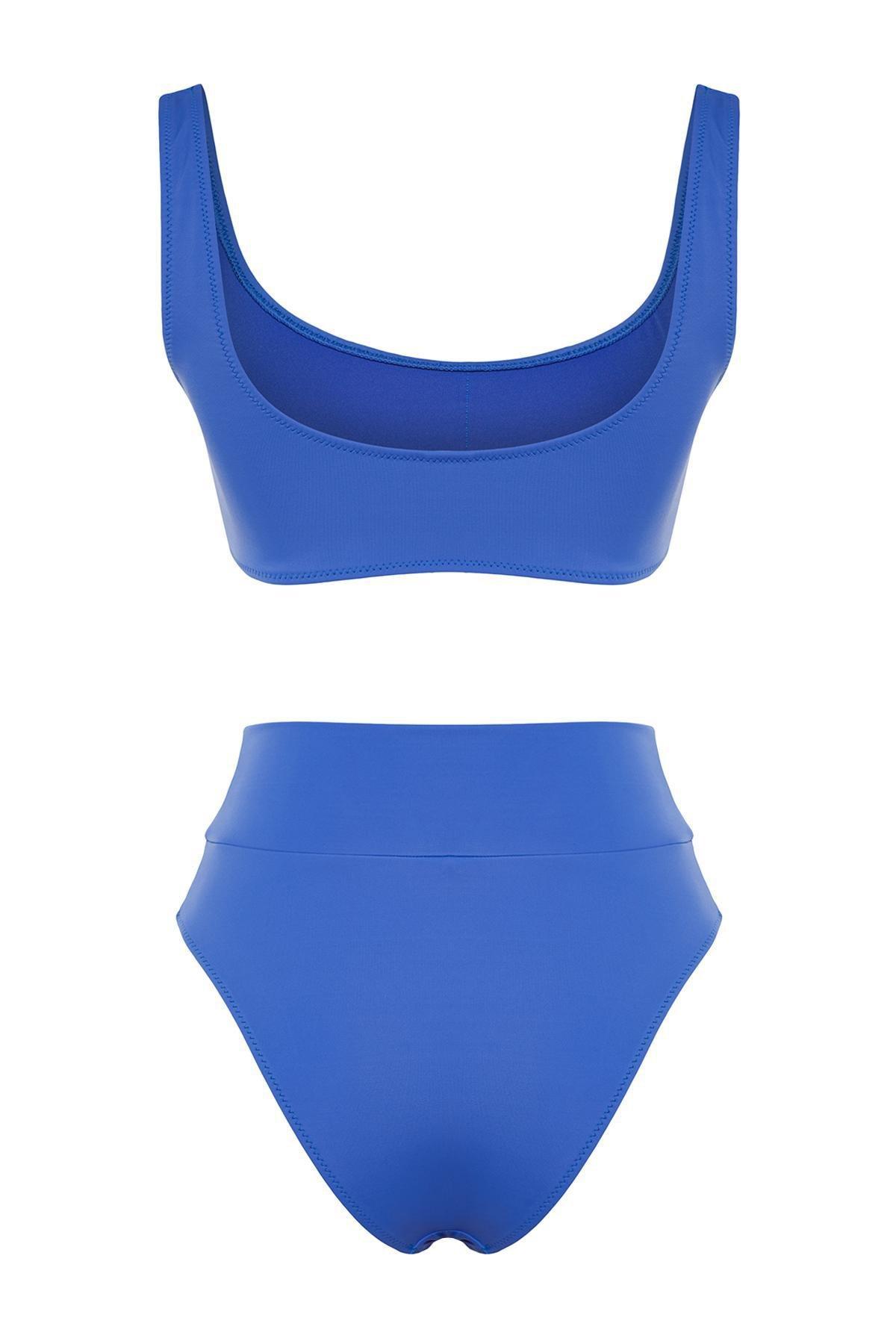 Blue High Leg Bikini Set, , large image number 3