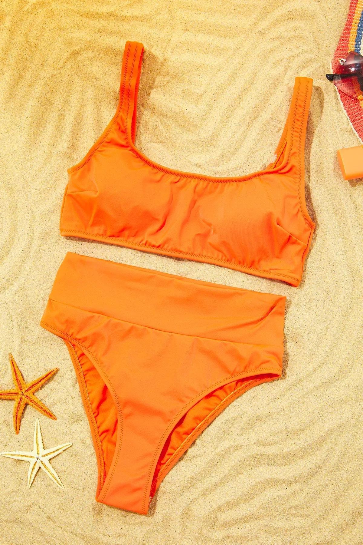 Red Textured Bikini Set, Red, large image number 1