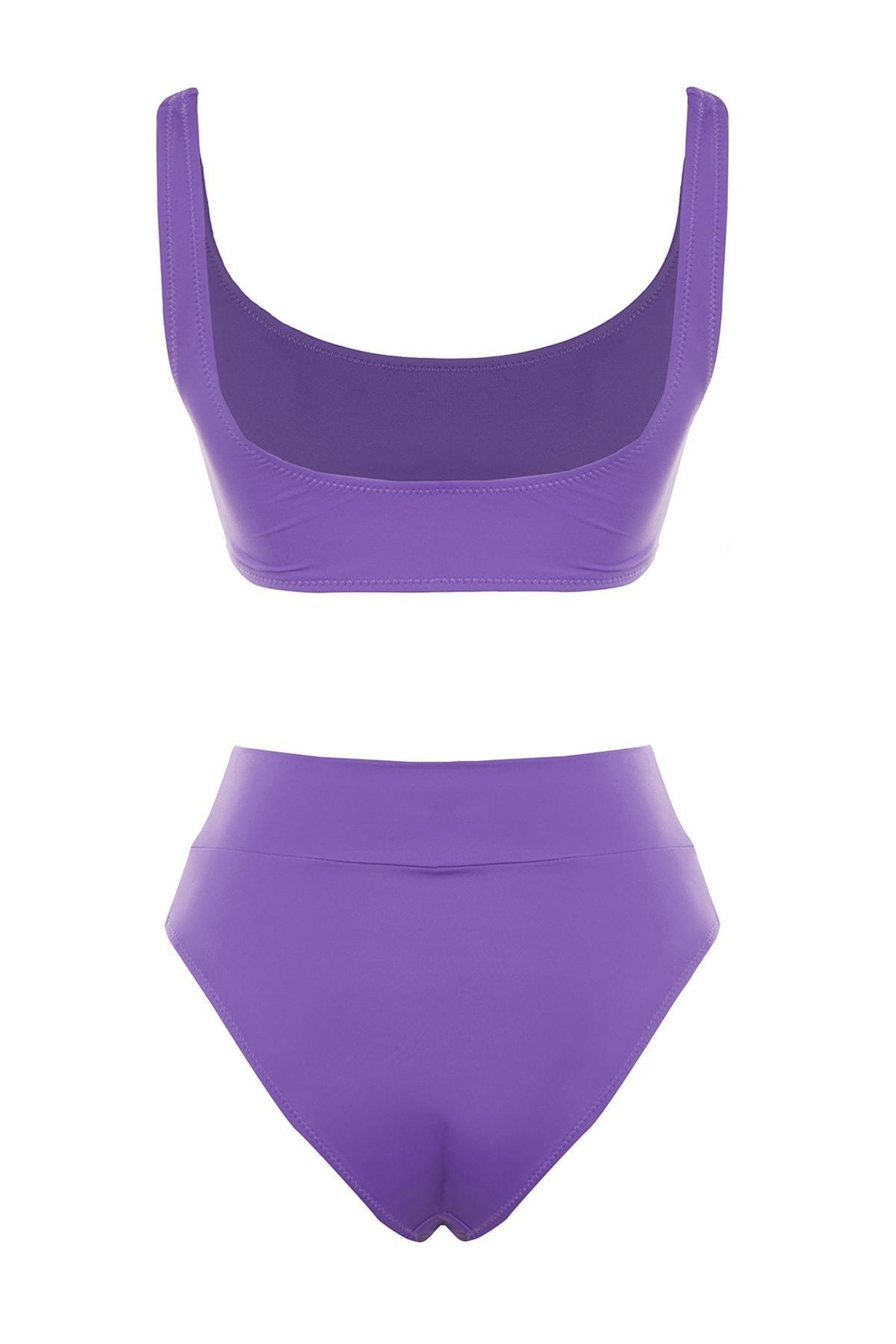 طقم بيكيني بملمس بارز، بنفسجي, Purple, large image number 11