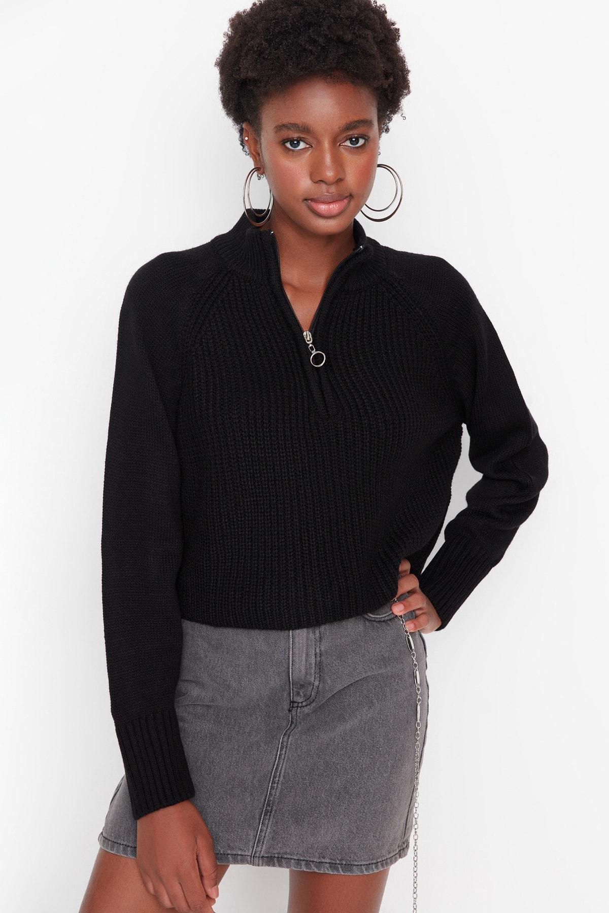Black Oversize Sweater, Black, large image number 0
