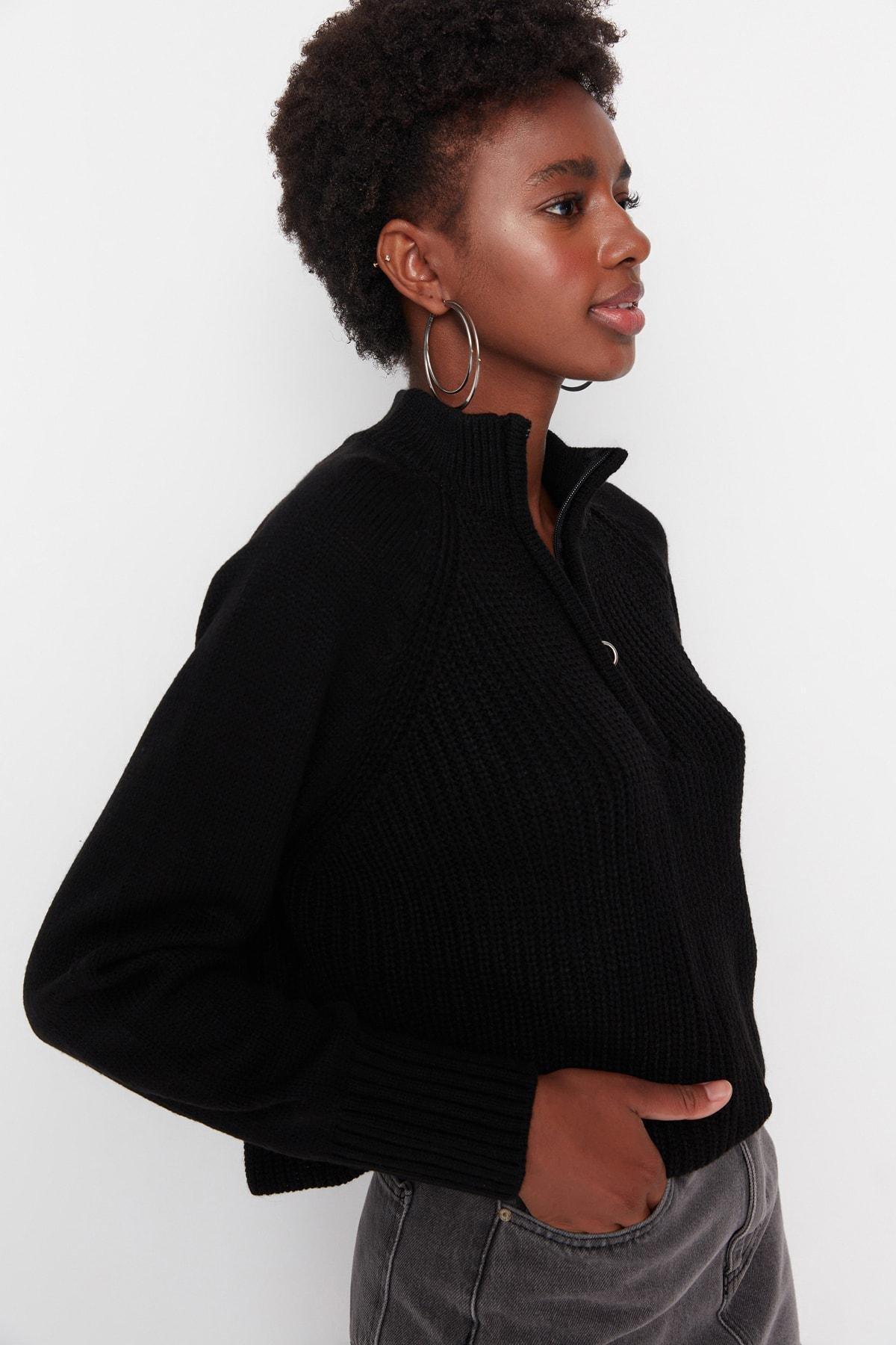 Black Oversize Sweater, Black, large image number 1