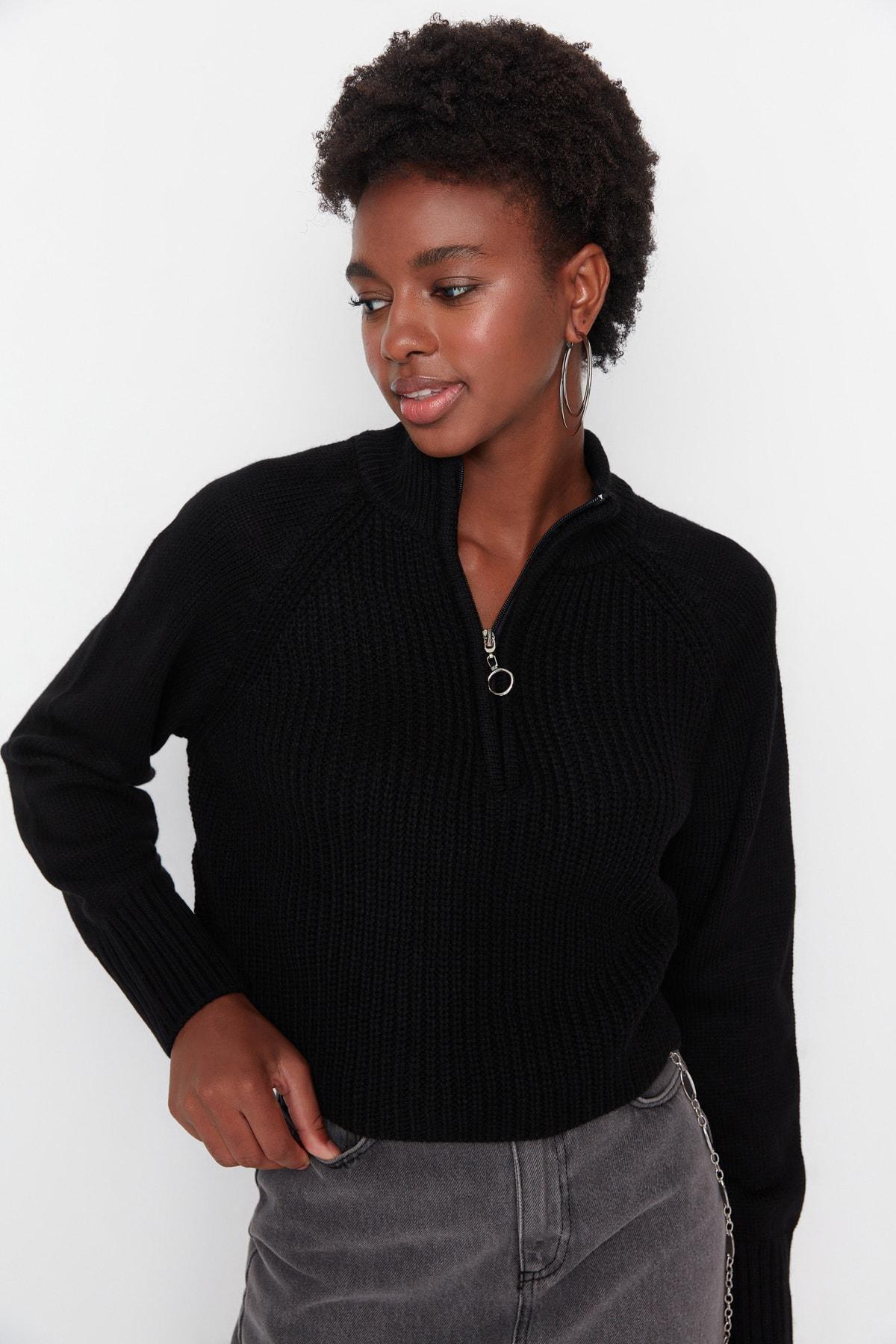 Black Oversize Sweater, Black, large image number 4