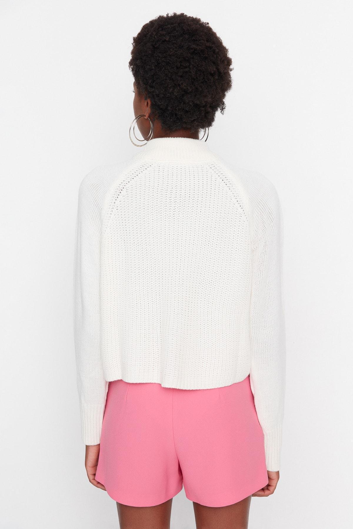 Cream High Neck Sweater, , large image number 6