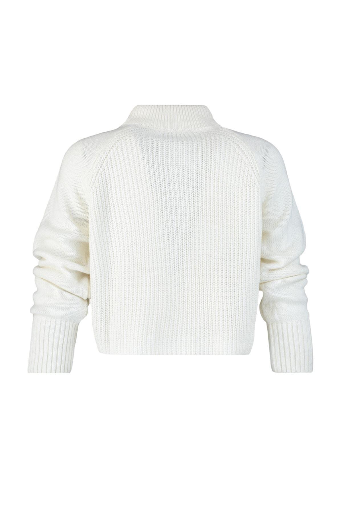 Cream High Neck Sweater, , large image number 7