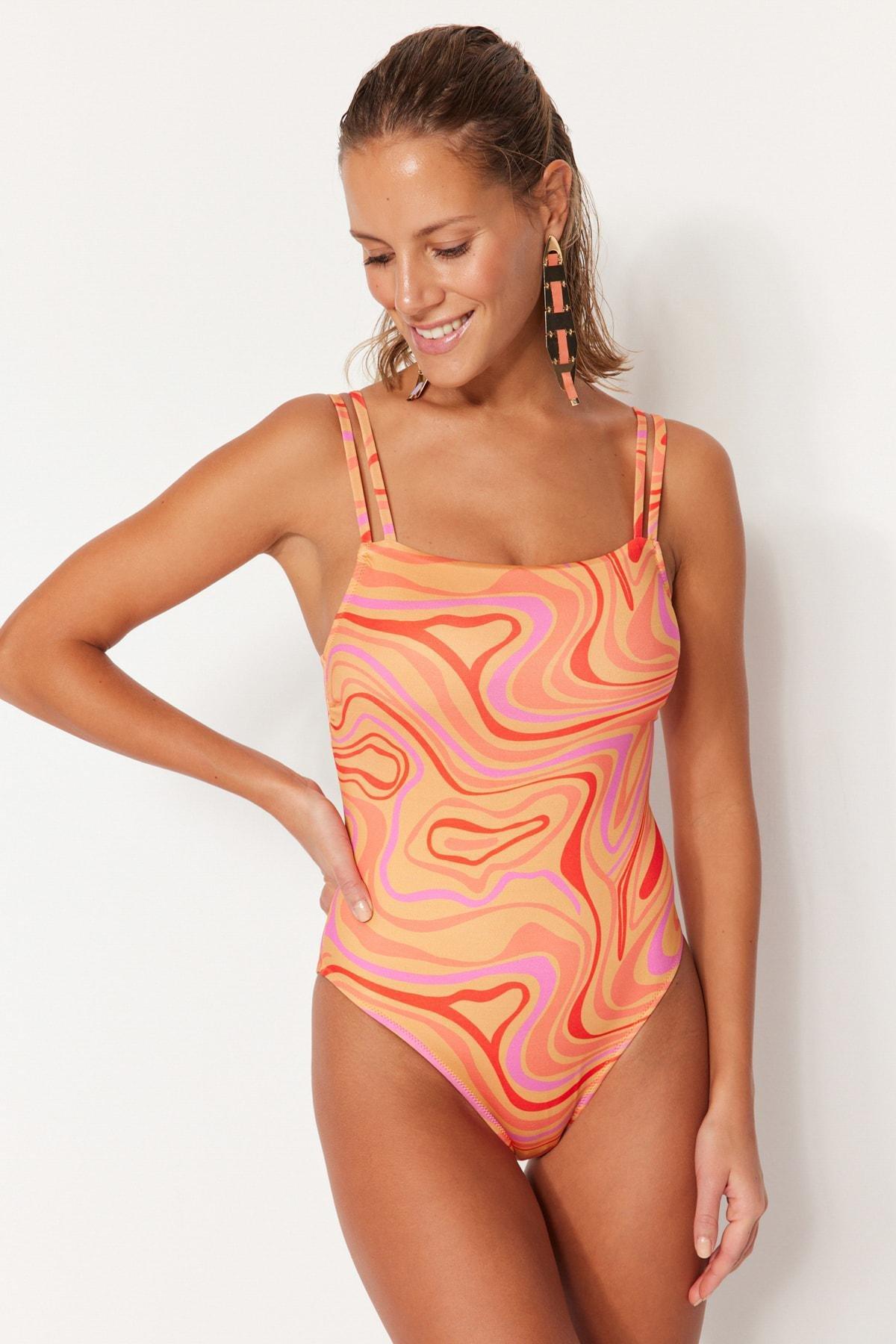 Multicolour Batik Print Swimsuit, , large image number 3