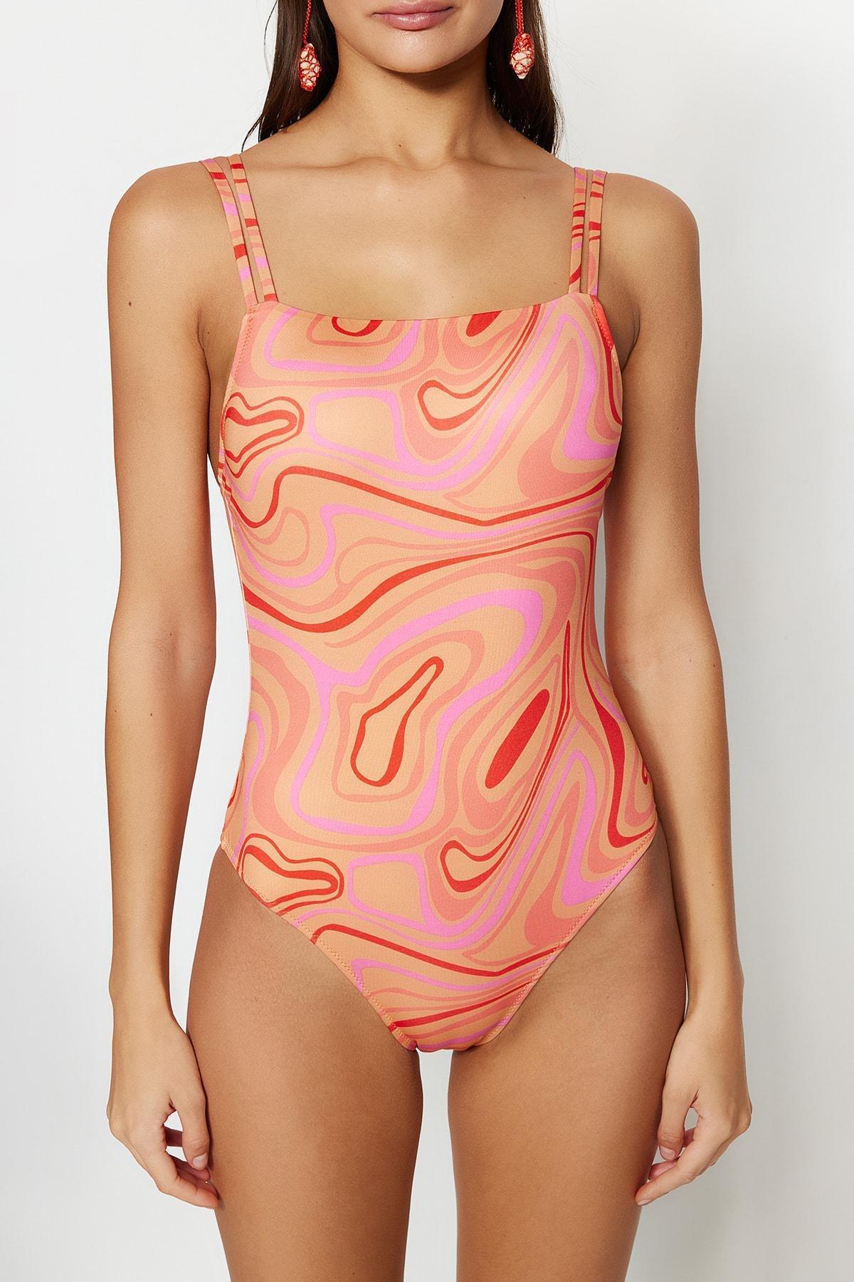 Multicolour Batik Print Swimsuit, , large image number 4