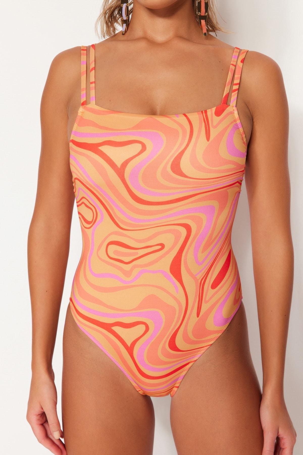 Multicolour Batik Print Swimsuit, , large image number 5