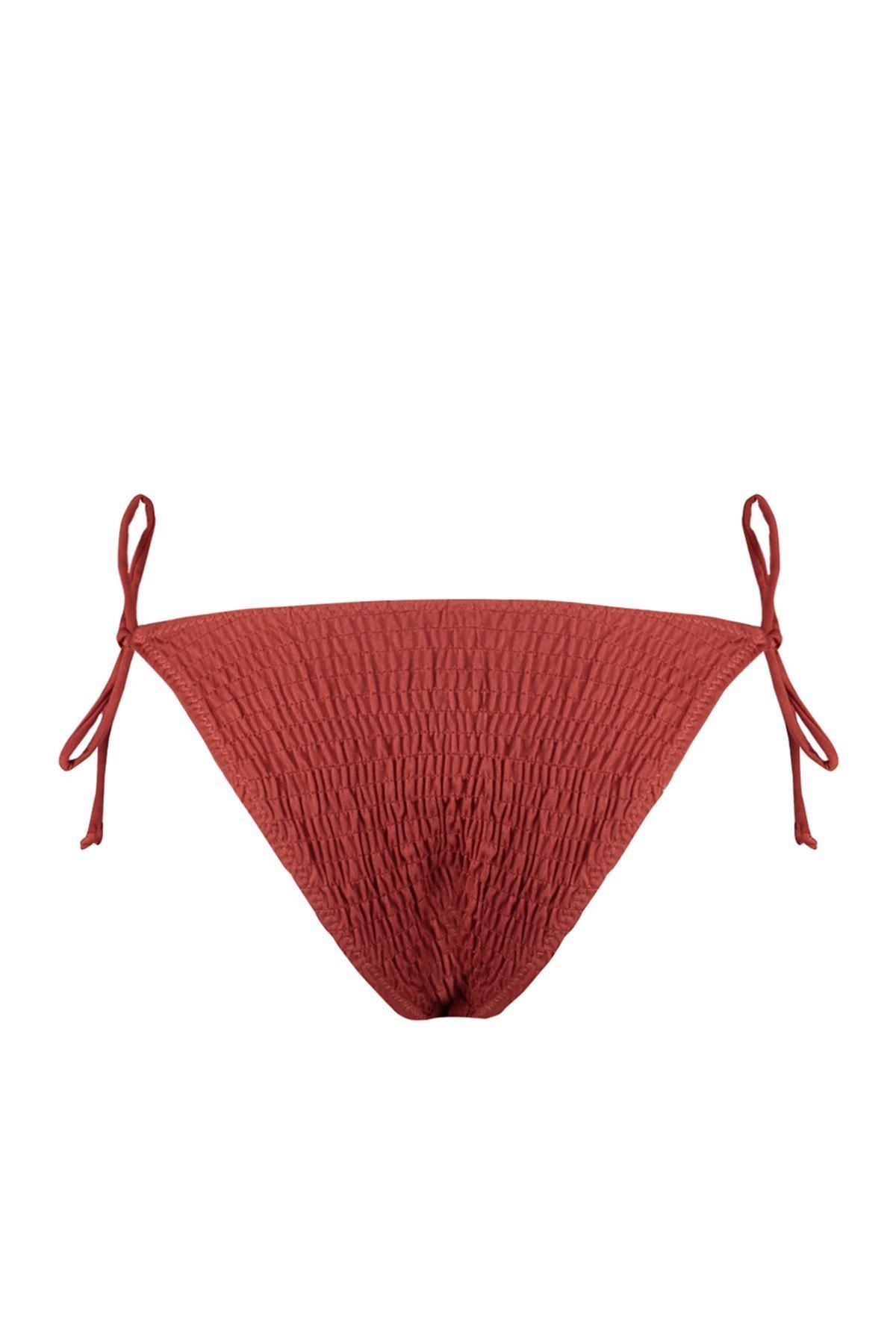 Trendyol - Brown Plain Bikini Bottom