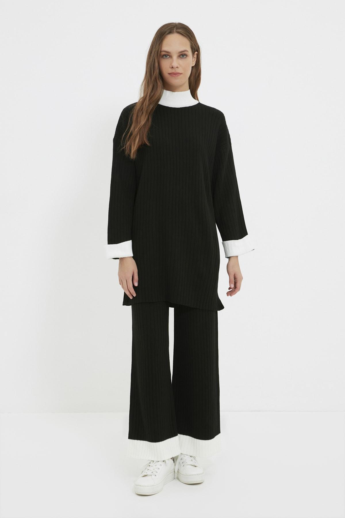 Black Crew Neck Co-Ord Set, , large image number 0