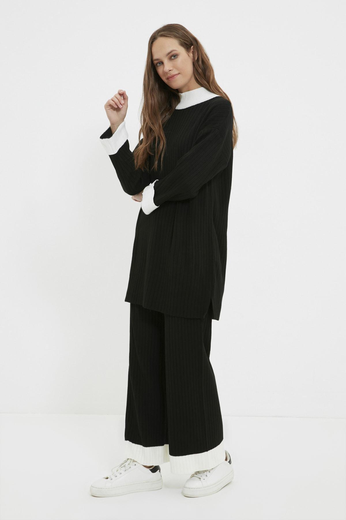 Black Crew Neck Co-Ord Set, , large image number 1