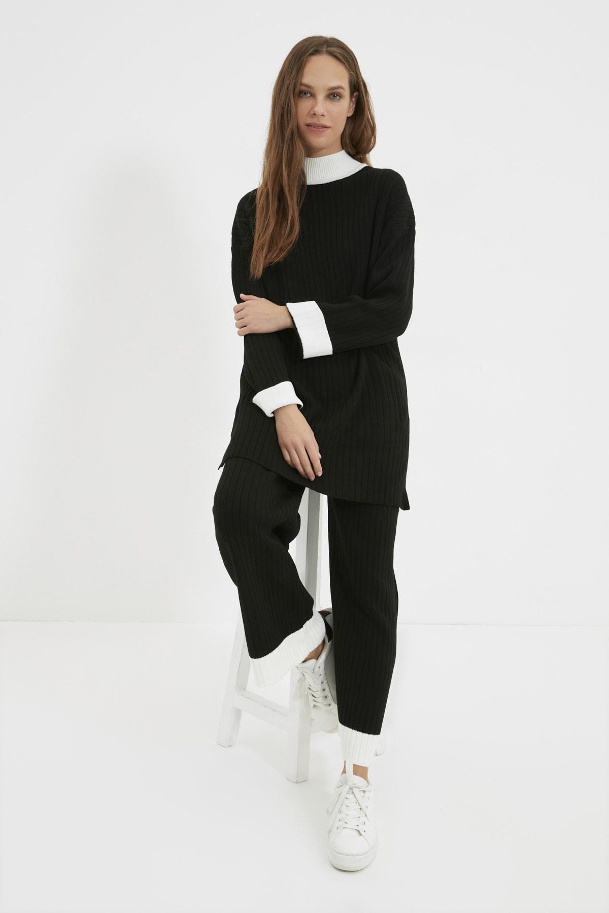 Trendyol - Black Crew Neck Co-Ord Set