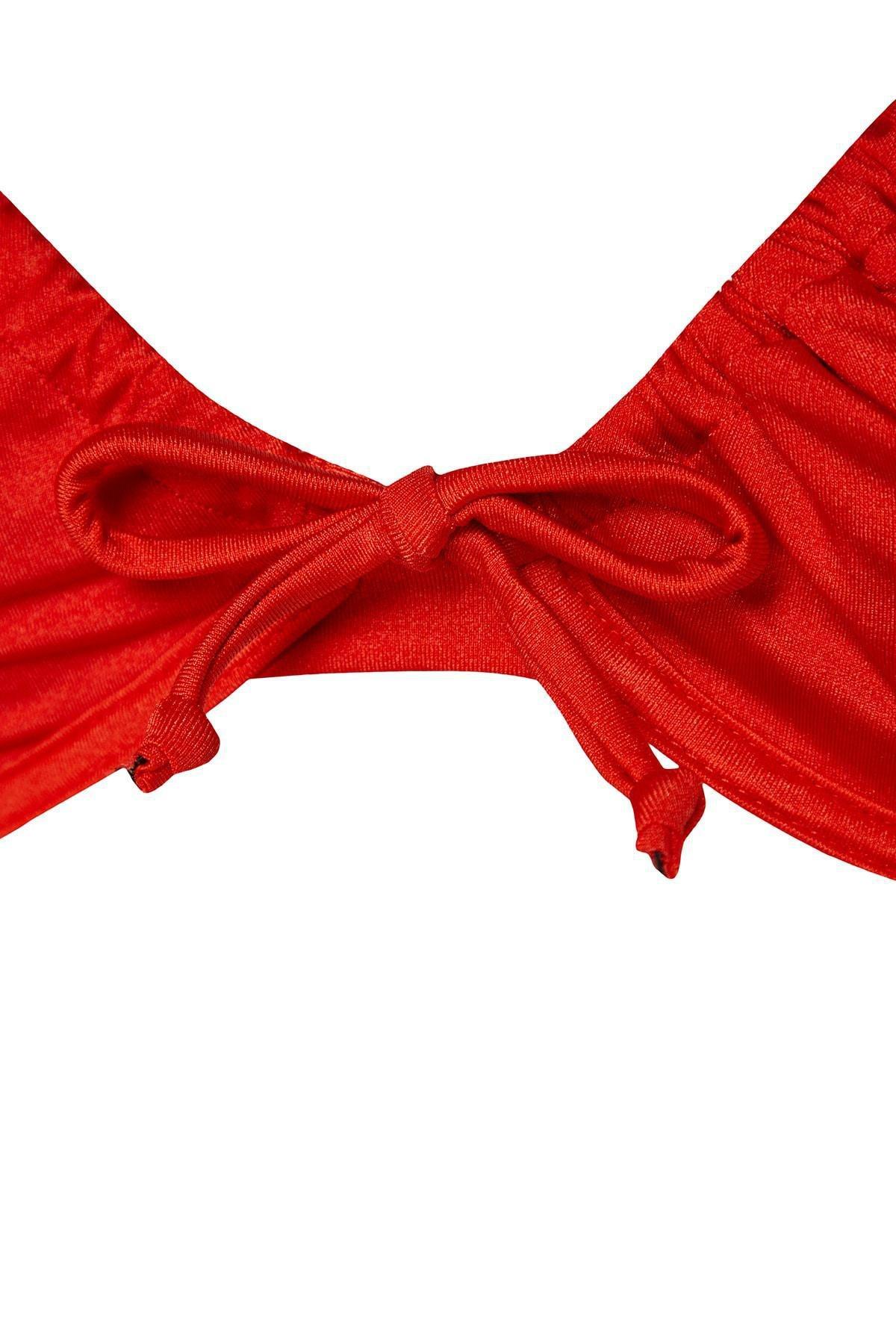 Red Plain Bikini Co-Ord Set, , large image number 5