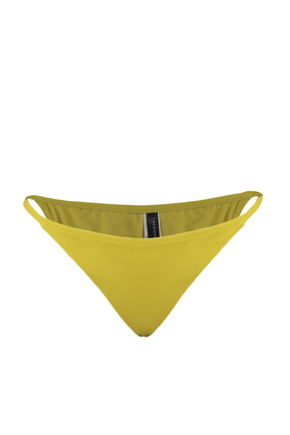 Trendyol - Green Plain Bikini Bottom