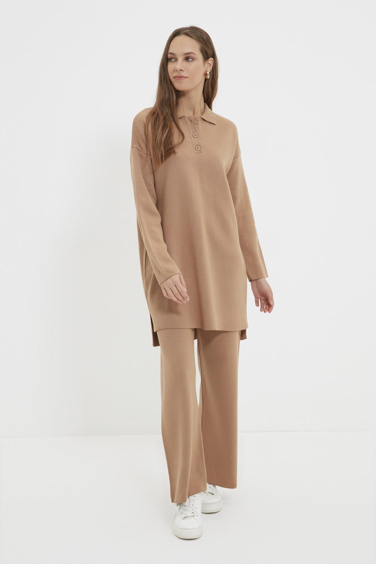 Brown Polo Neck Co-Ord Set, , large image number 0