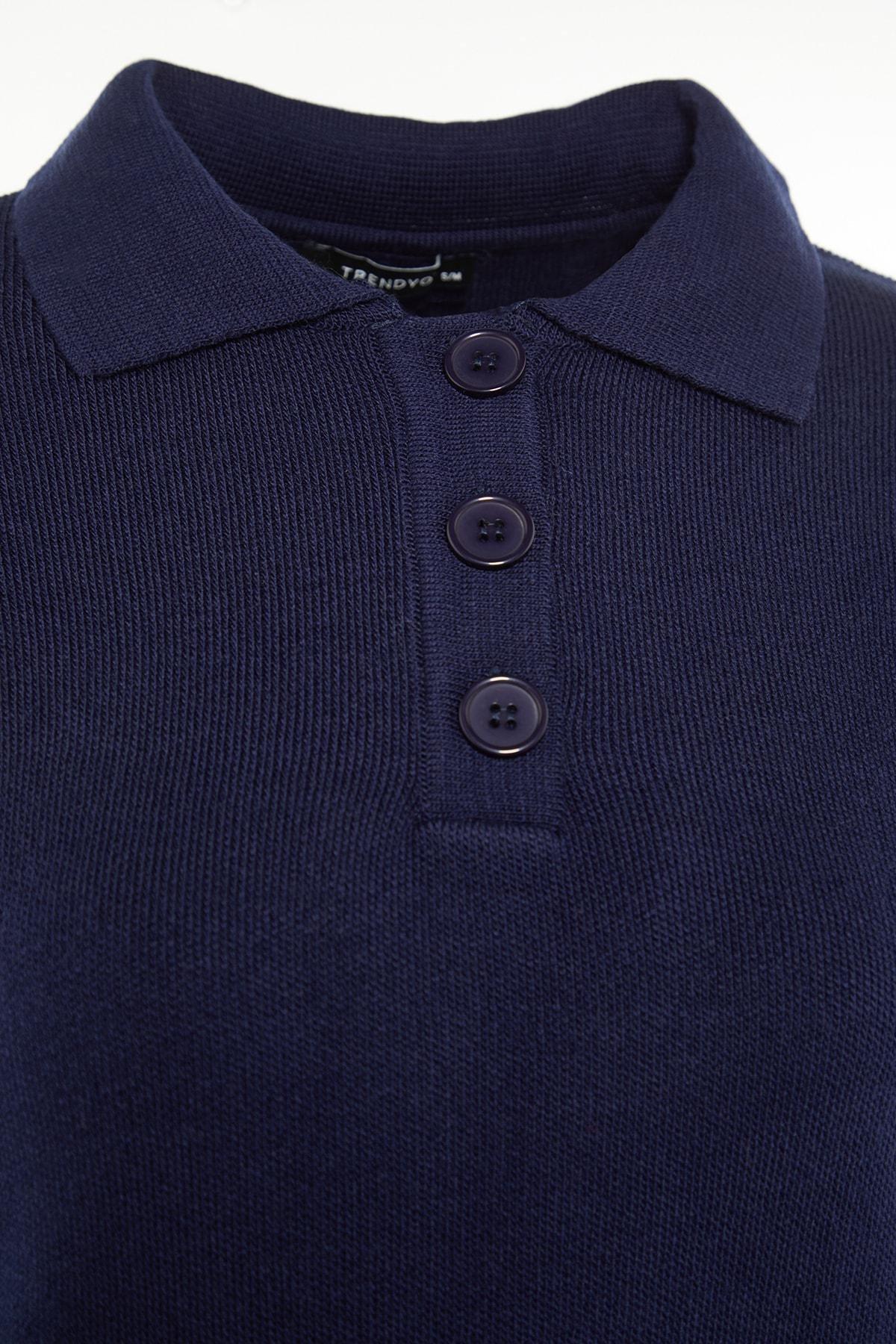 Navy Polo Neck Relaxed Co-Ord Set, Dark blue, large image number 6