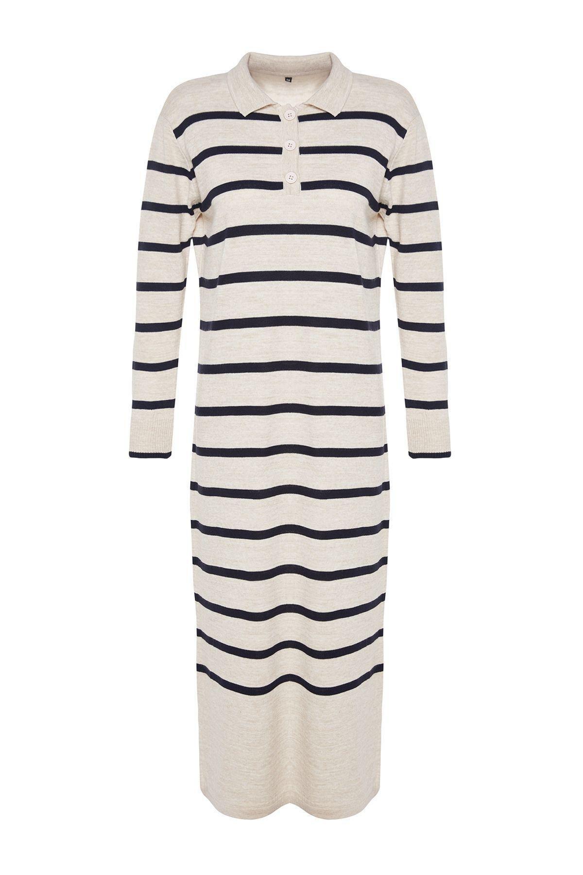 Indigo Striped Shirt Dress, , large image number 0
