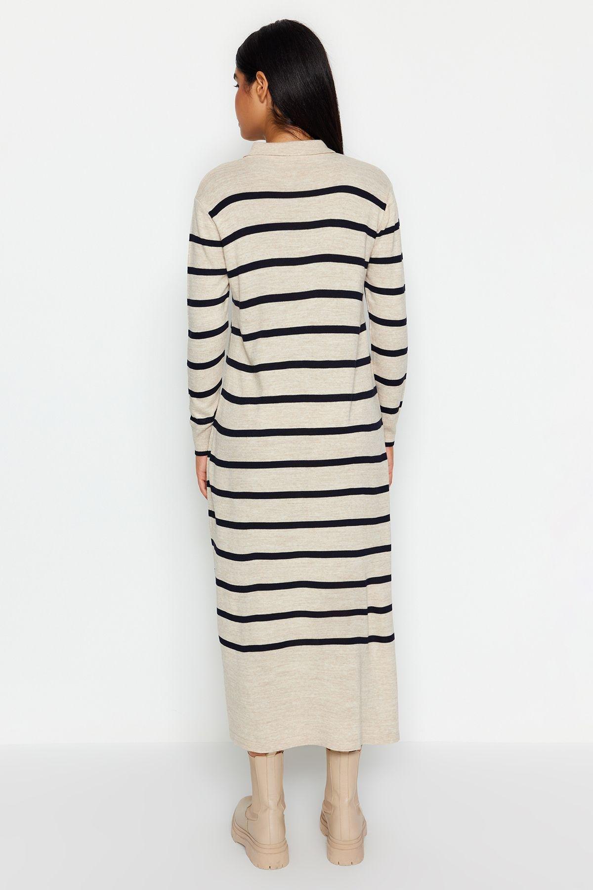 Indigo Striped Shirt Dress, , large image number 1