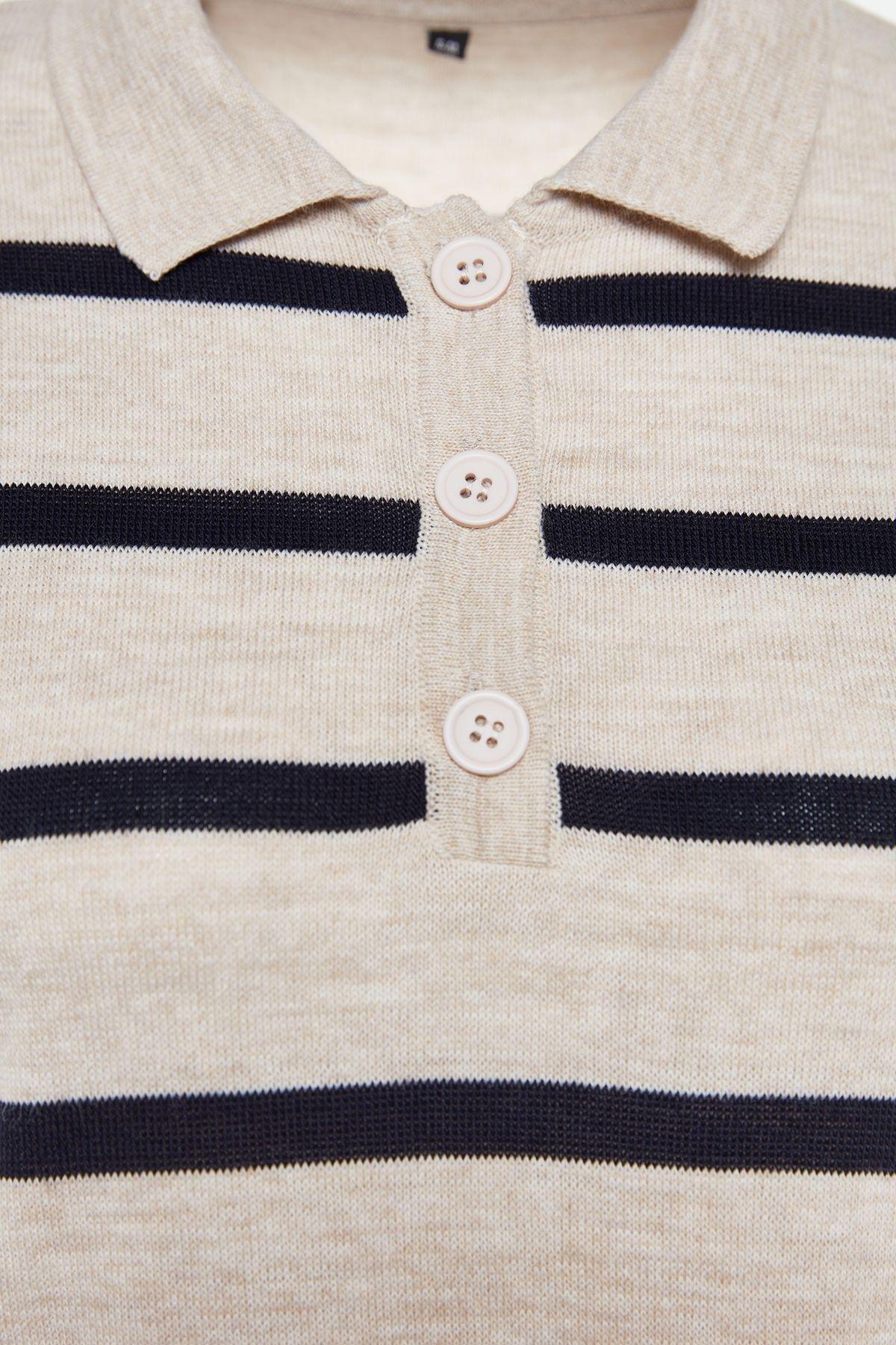 Indigo Striped Shirt Dress, , large image number 3