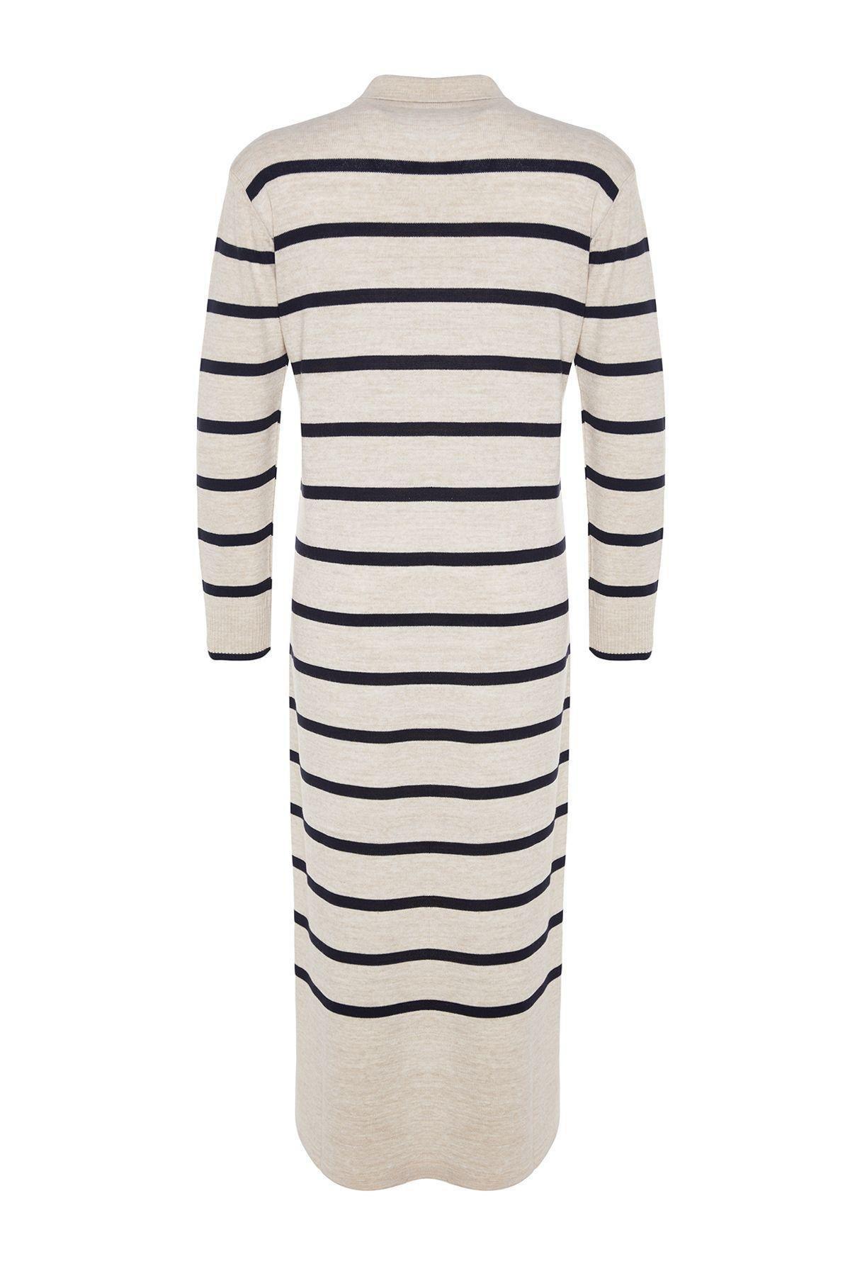 Indigo Striped Shirt Dress, , large image number 4