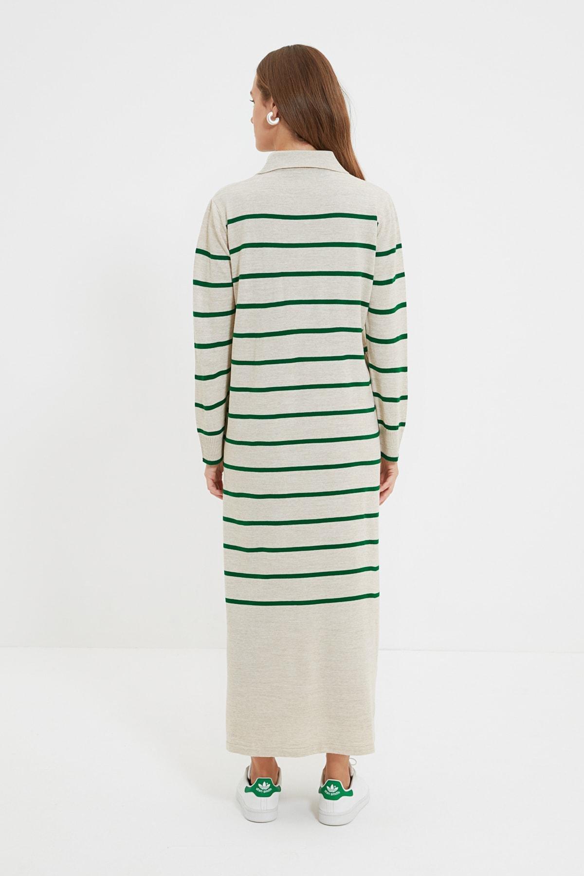 Beige Polo Neck Dress, , large image number 4