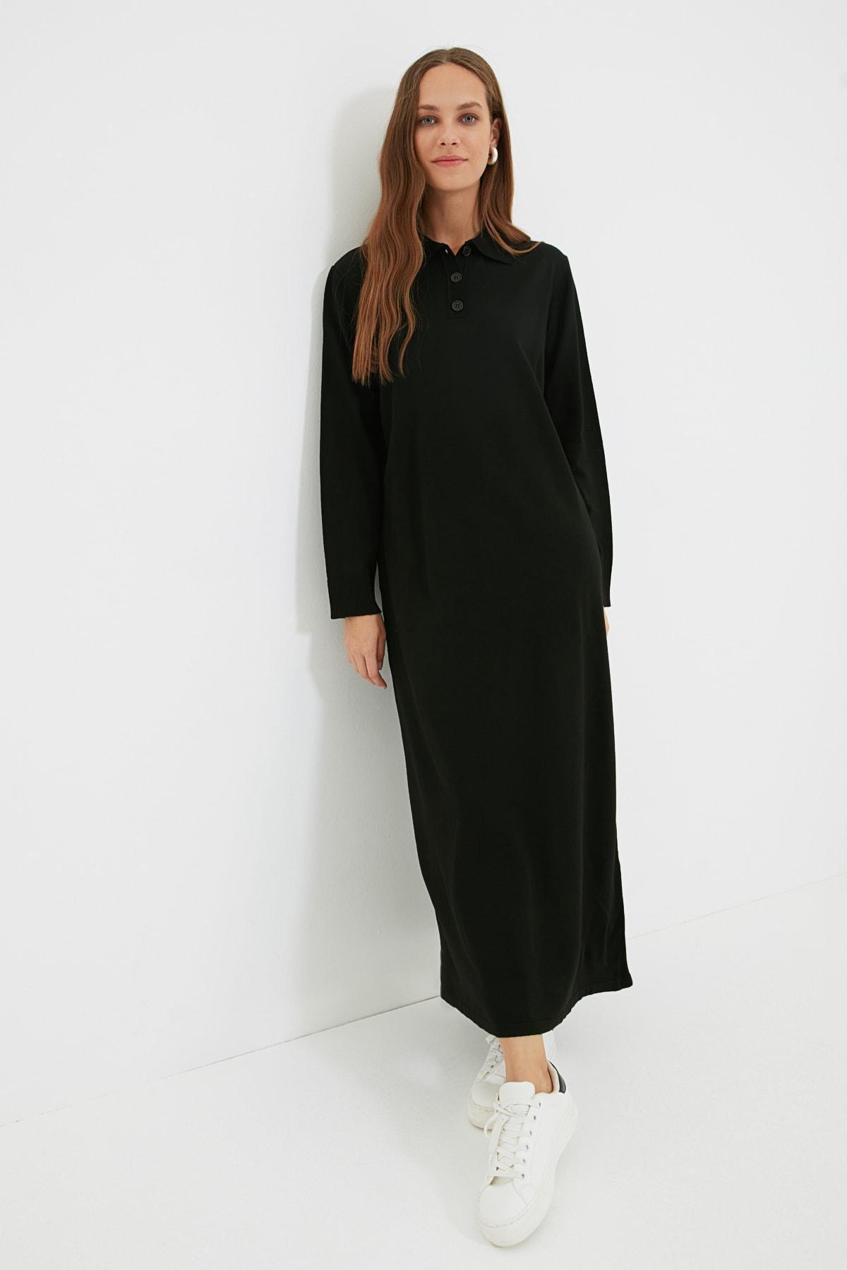 Black Polo Neck Dress, , large image number 0